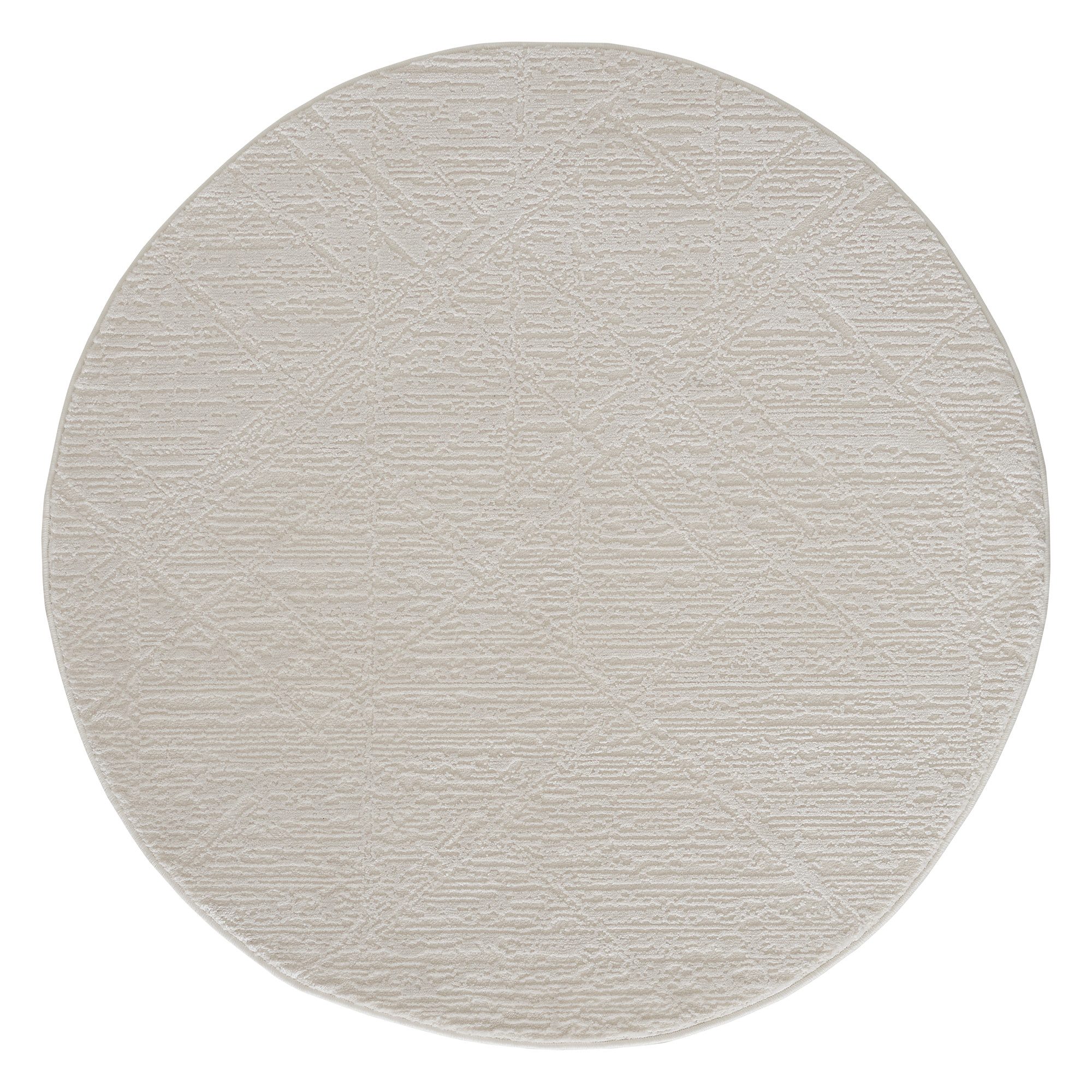 Sehrazat Teppich Moda 1200, auch als Läufer, rund, Höhe: 11 mm, Kurzflor, grafisches Hoch Tief Muster, Wohnzimmer