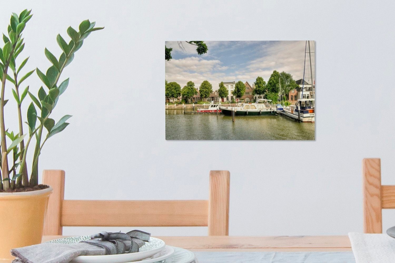 Boot Wandbild Niederlande, - - Hafen OneMillionCanvasses® cm 30x20 Aufhängefertig, St), Wanddeko, Leinwandbild (1 Leinwandbilder,
