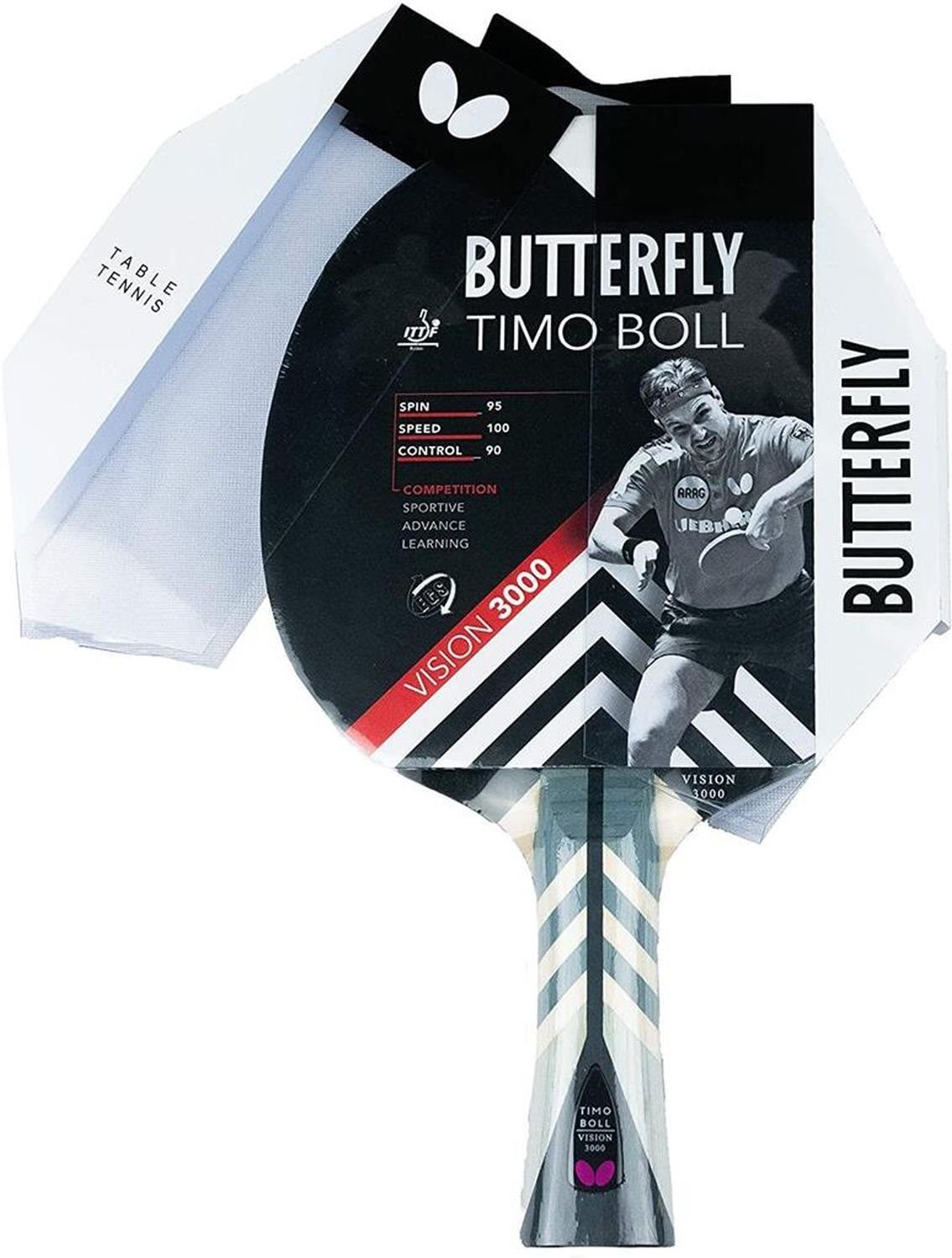 Butterfly Tischtennisschläger Timo 3000, Racket Schläger Tennis Boll Vision Tischtennis Bat Table