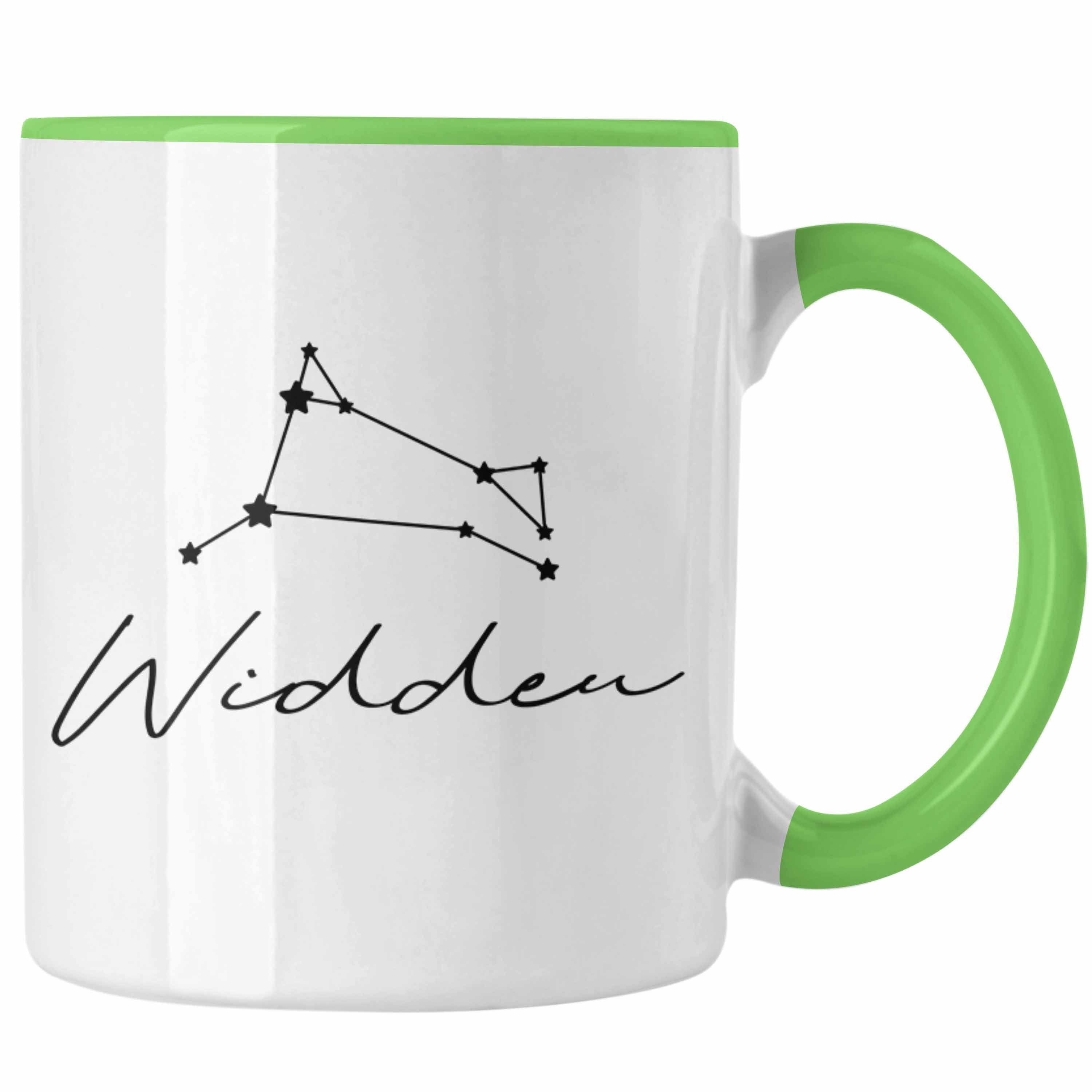 Trendation Tasse Trendation - Widder Sternzeichen Tasse Geschenk Horoskop Tierkreiszeichen Grün