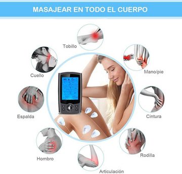 Jioson TENS-EMS-Gerät Muskelstimulator mit 36 Modi, 3-in-1-Funktion, (1-tlg., EMS und Massage, 2 Kanäle, Physiotherapie, Rehabilitation), TENS, EMS und Massage mit 10 Elektroden