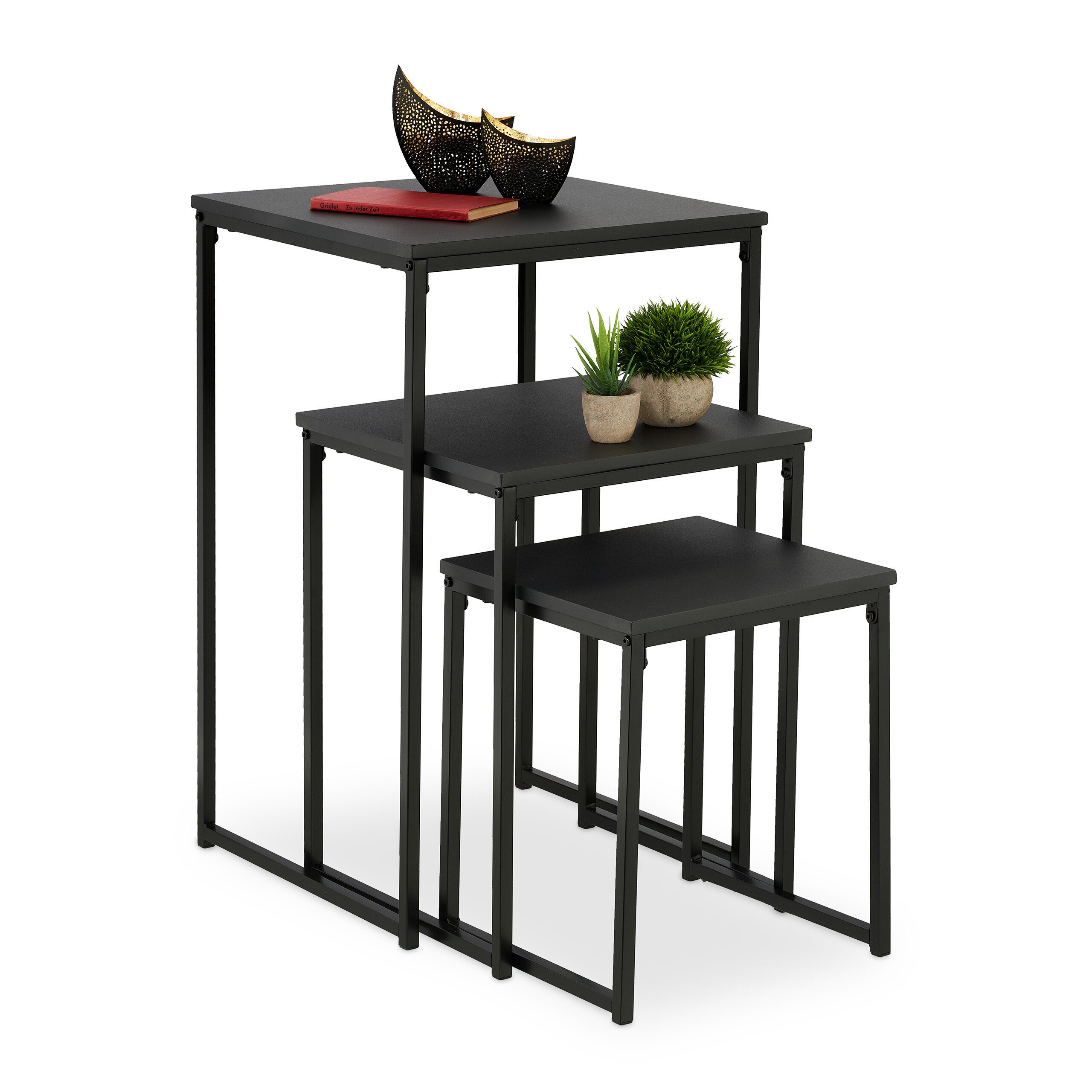 relaxdays Beistelltisch 3er Set (3er Set), A günstig online kaufen