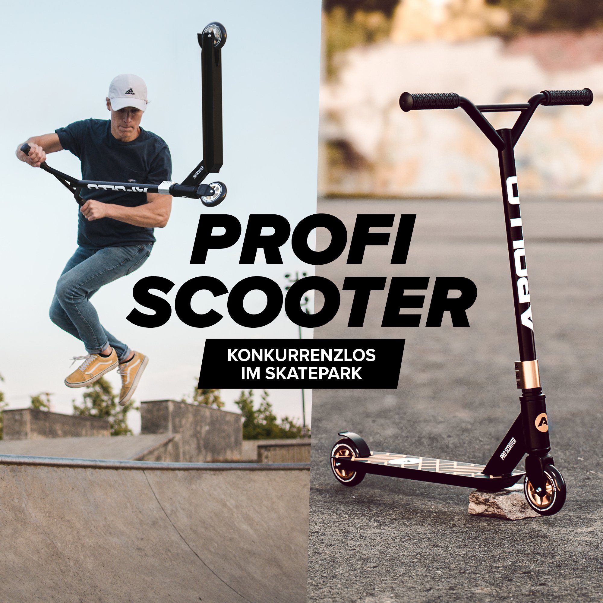 Apollo Stuntscooter Kinder Freestyle Kickscooter Genius Pro, Kinderroller Trick Roller Kinder und Erwachsene