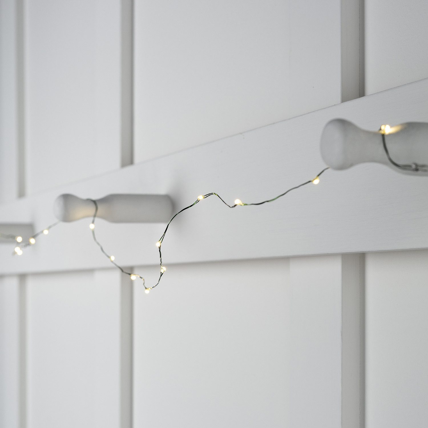 Lights4fun LED-Lichterkette 50er LED Micro Lichterkette warmweiß grüner Draht