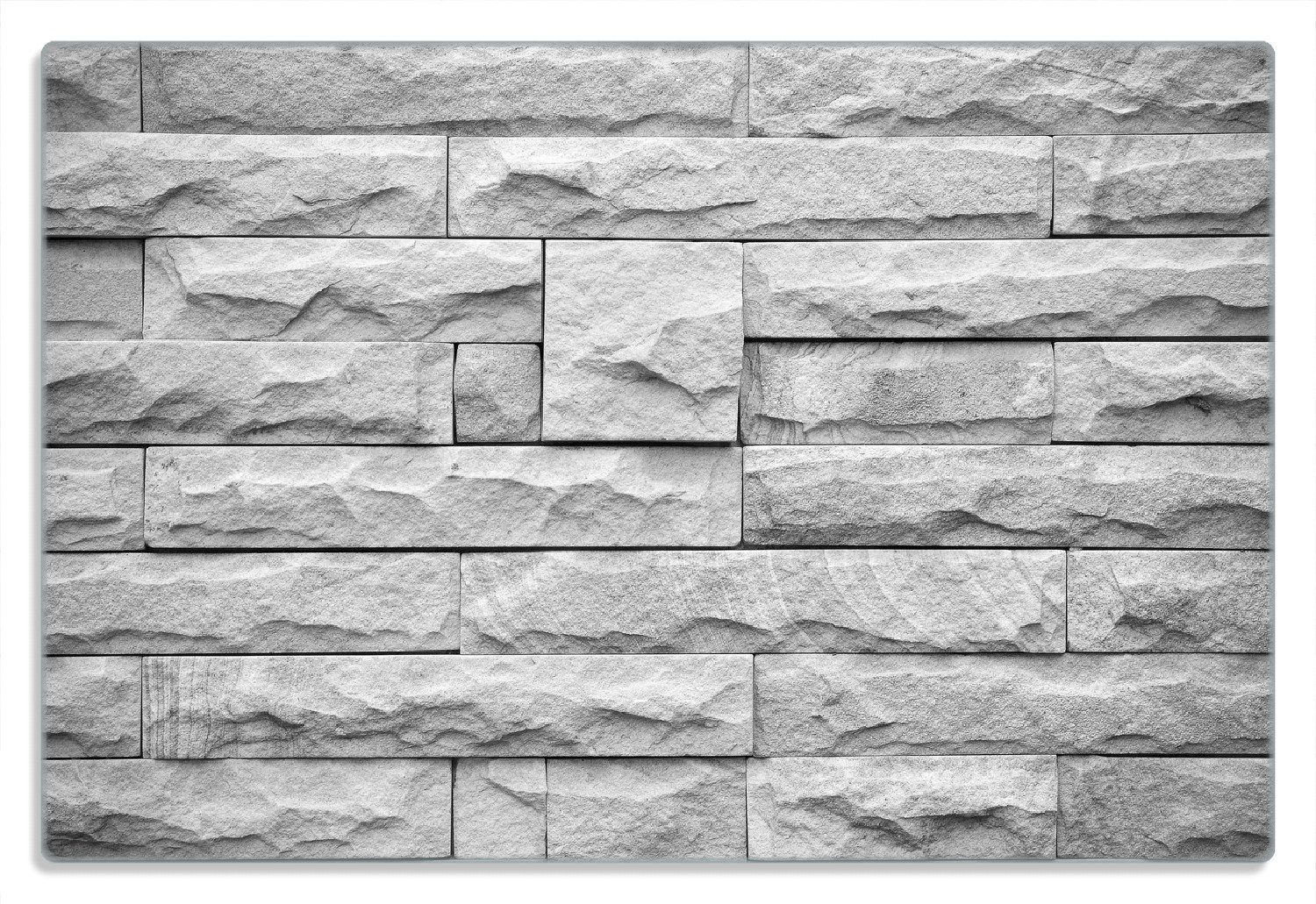 rutschfester Steinwand (inkl. Gummifüße 1-St), Frühstücksbrett grau, 20x30cm 4mm, Wallario