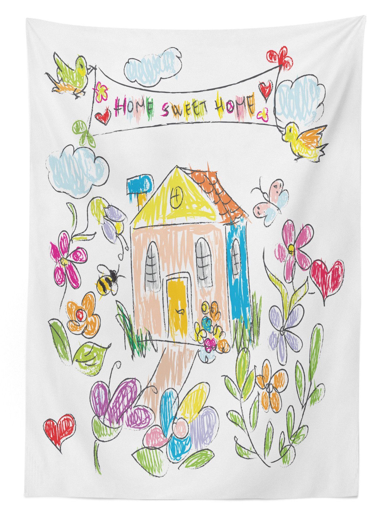 Childish Farbfest Abakuhaus Bereich Trautes Außen allein Heim, den Waschbar Tischdecke Klare Für Doodle geeignet Glück Farben,