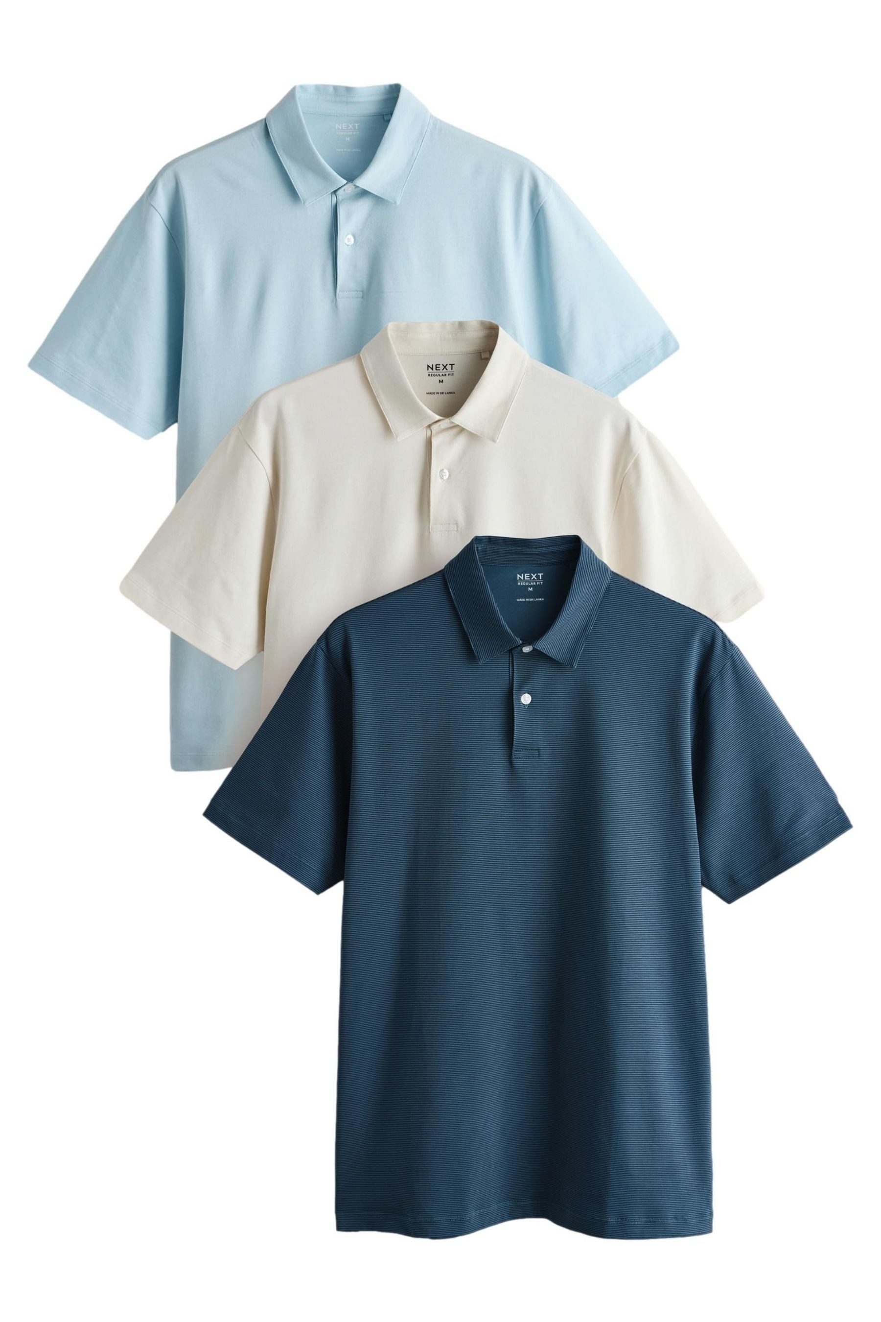 Poloshirt Regular Fit Kurzarm-Poloshirts, 3er-Pack