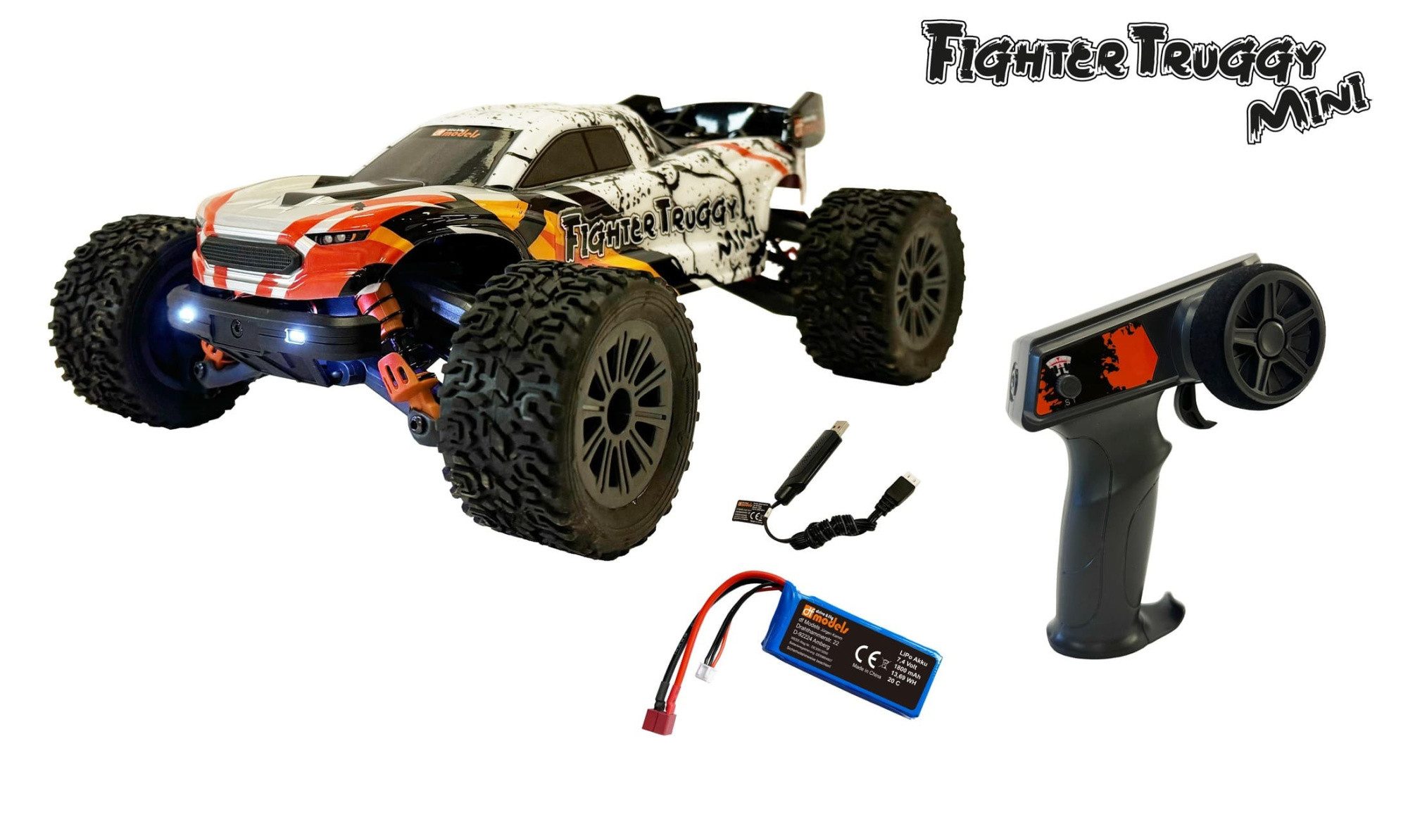 RC-Quadrocopter DF Models RC FighterTruggy Mini 1:16 4WD RTR