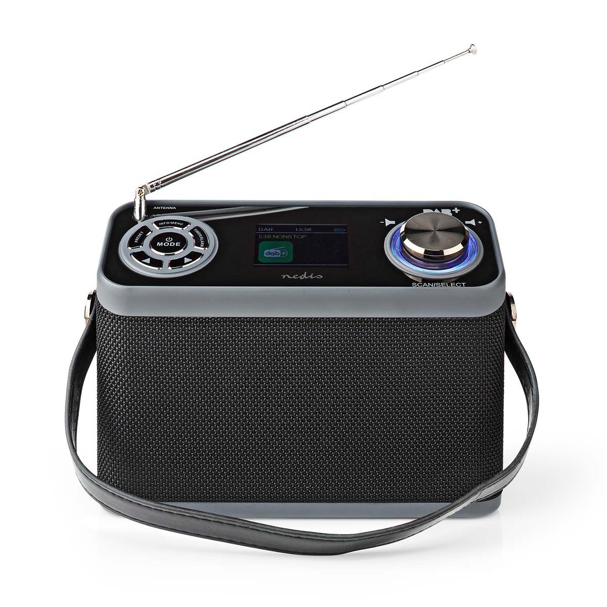 Nedis RDDB5200BK Radio (DAB+ Radio, 24 W, DAB+, Bluetooth, FM und USB. Akkubetrieb flexibel nutzbar unterwegs)