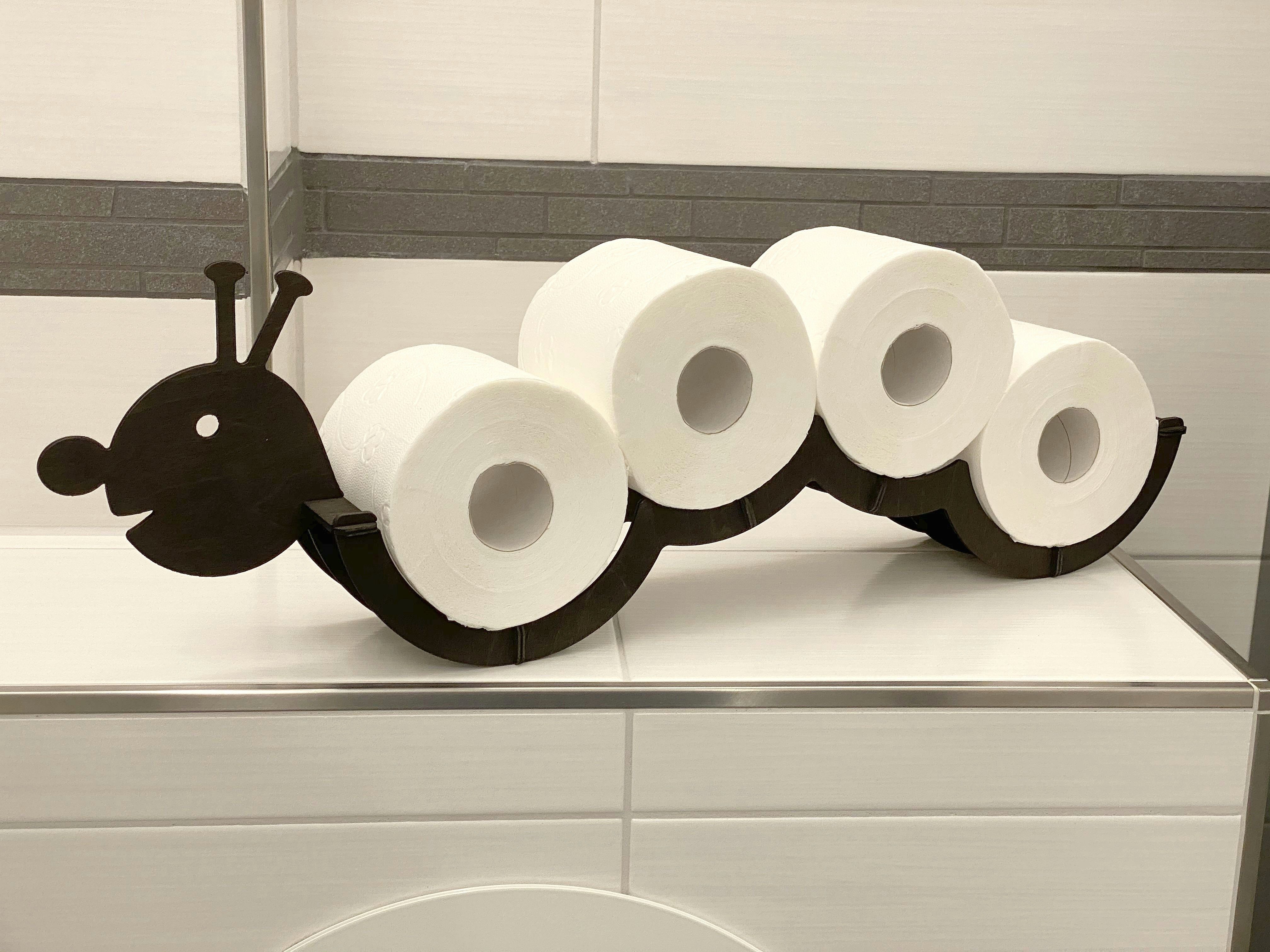 DanDiBo Toilettenpapierhalter Holz Schwarz Raupe Klopapierhalter günstig online kaufen