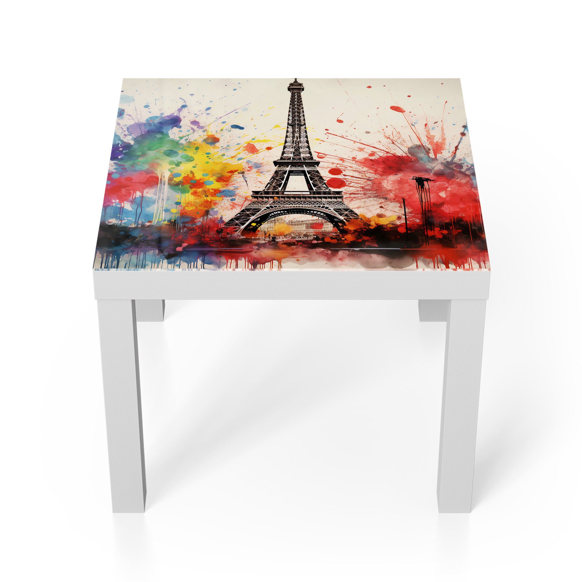 DEQORI Couchtisch 'Farben von Paris', Glas Beistelltisch Glastisch modern