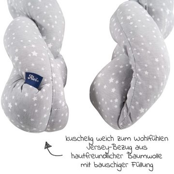 Alvi® Nestchenschlange Sternenhimmel, Bettschlange Knotenkissen 170 cm Bettrolle Bettumrandung aus Baumwolle
