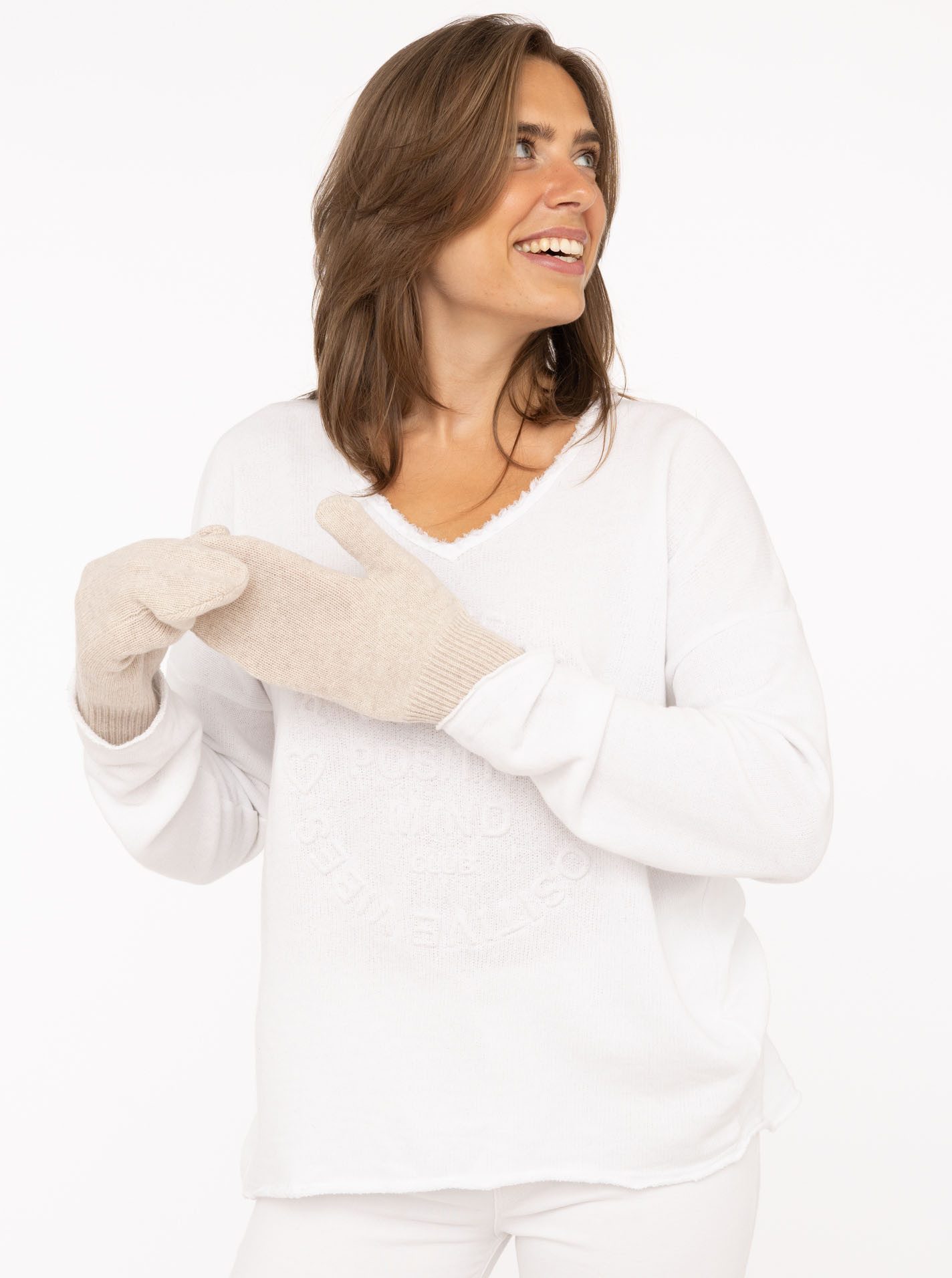 Zwillingsherz Fäustlinge aus reinem Kaschmir