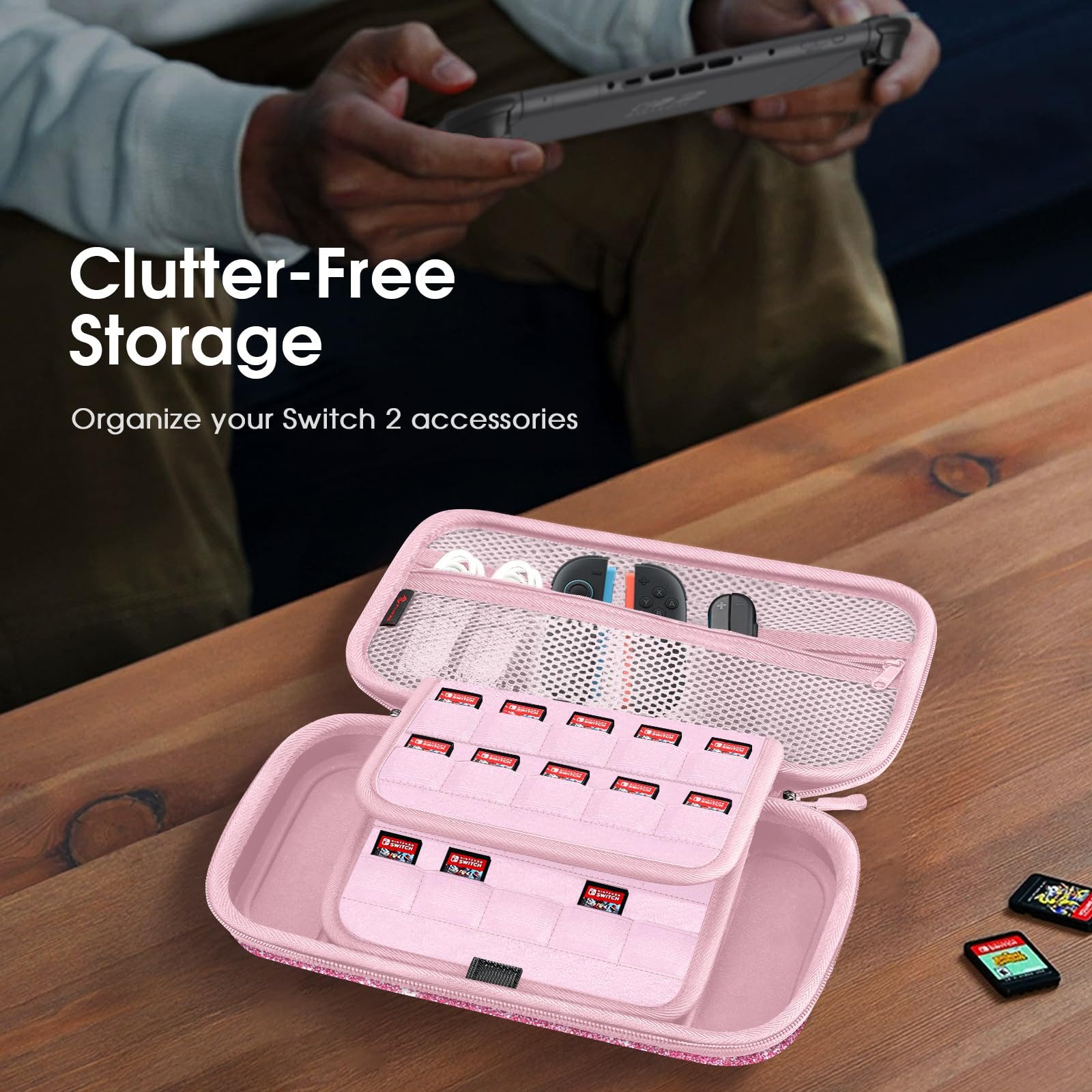 Fintie Nintendo-Schutzhülle Tasche für Nintendo Switch 2(2025 Modell) - Tragetasche, mit 20 Spielkartenhaltern und Haltegurt für Switch Konsole und Zubehör