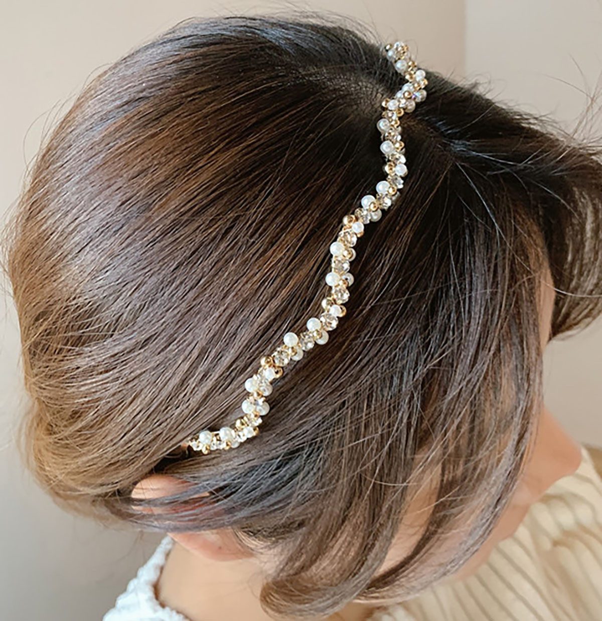 ANLÜDE Haarreif Perlenstirnband Haarschmuck Haarreif für Damen, 1-tlg.