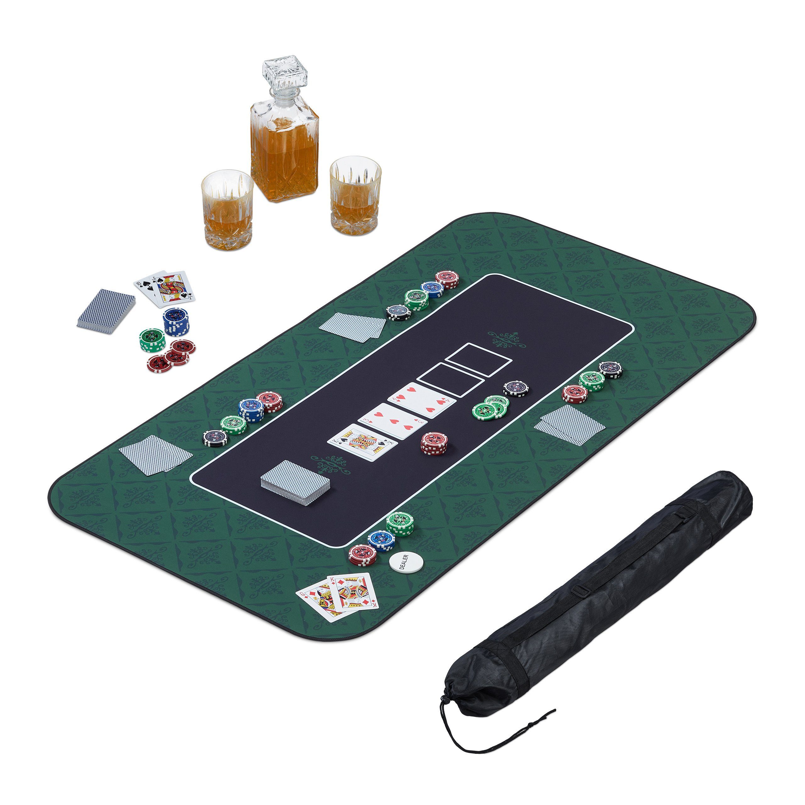 relaxdays Spieltisch Pokermatte 120x60, grün günstig online kaufen
