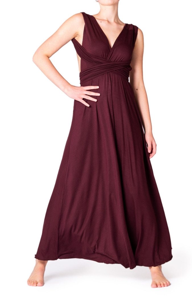PANASIAM Tunikakleid langes Maxikleid Infinity Dress mit V-Ausschnitt Abendkleid Ballkleid Neckholder Sommerkleid Damen Kleid mit hoher Taille Brautjungfer Kleid