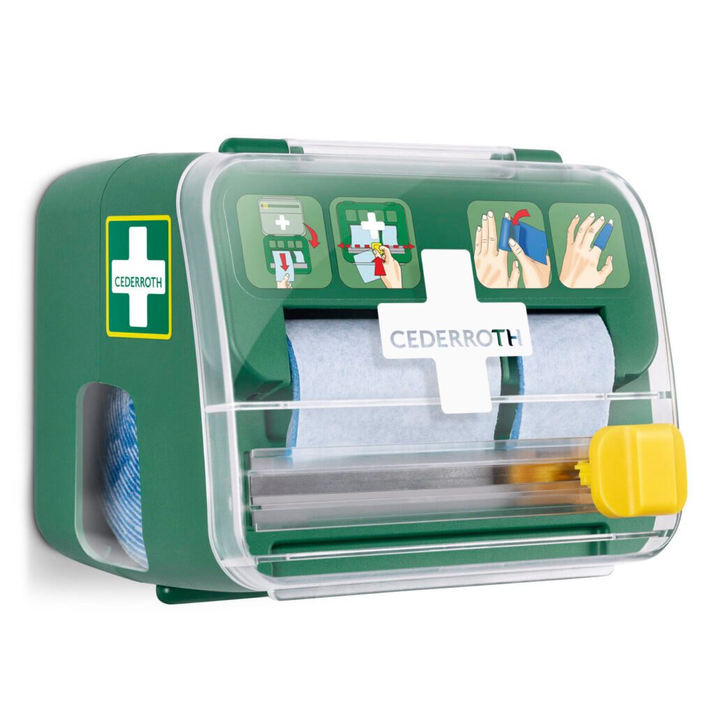 Cederroth Erste-Hilfe-Set Cederroth Soft Foam Spender 2-in-1, (Verbandspender-Set, 1 St), Kompakte Bauweise – ideal für die Wandmontage
