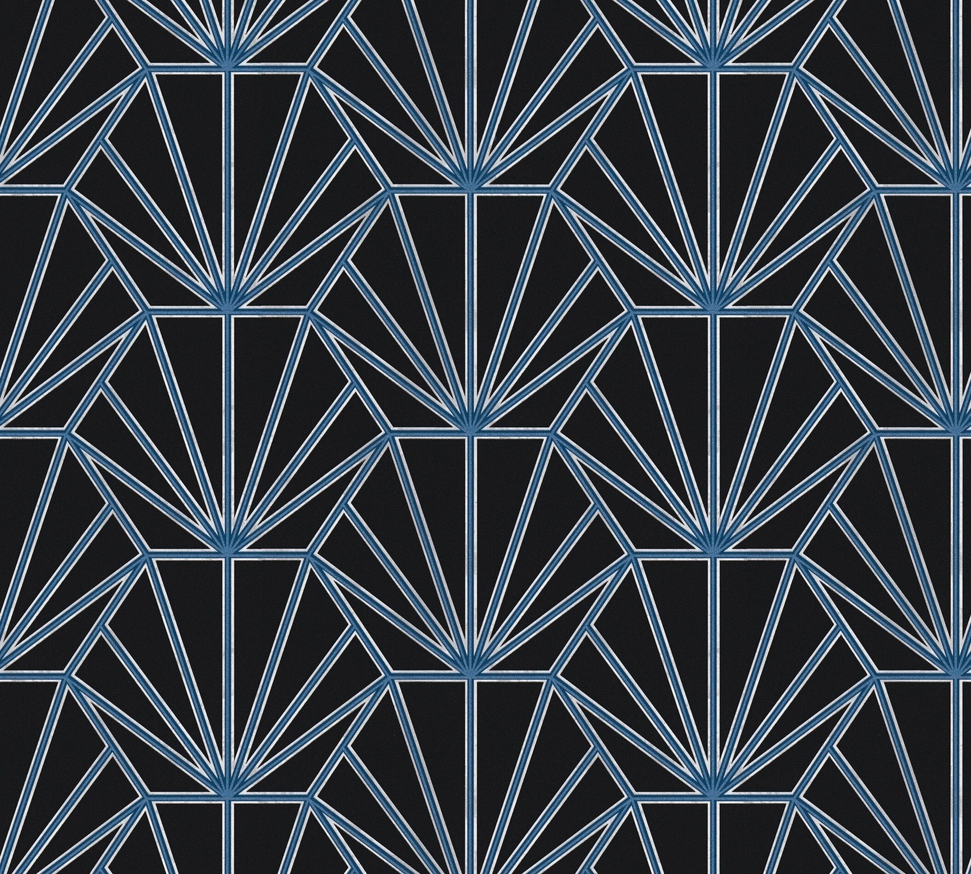 Geometrisch Hechter Tapete Daniel Vliestapete, grafisch, schwarz/blau/weiß Designertapete