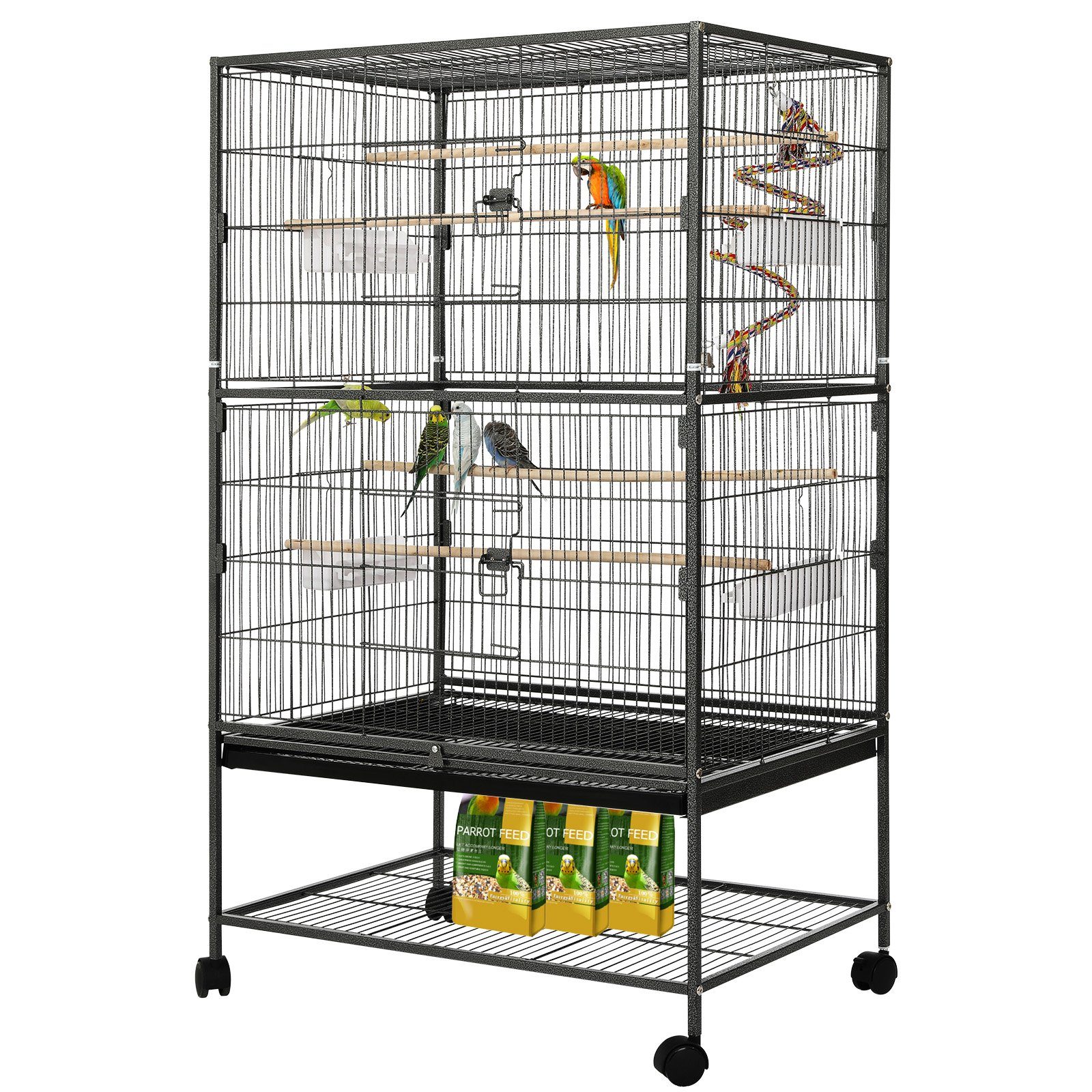 TLGREEN Vogelkäfig groß, Vogelvoliere 132cm, Metall Vogelkäfig, Vogelkäfige günstig online kaufen