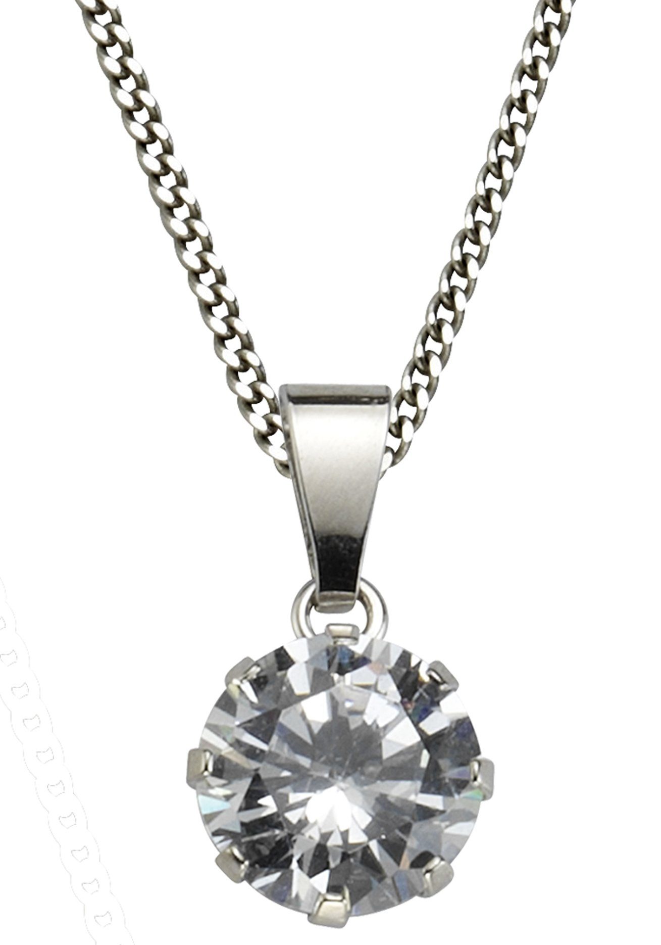 Firetti Kette mit Anhänger Schmuck Geschenk Silber 925 Halsschmuck Halskette Panzerkette Herz, mit Zirkonia (synth)