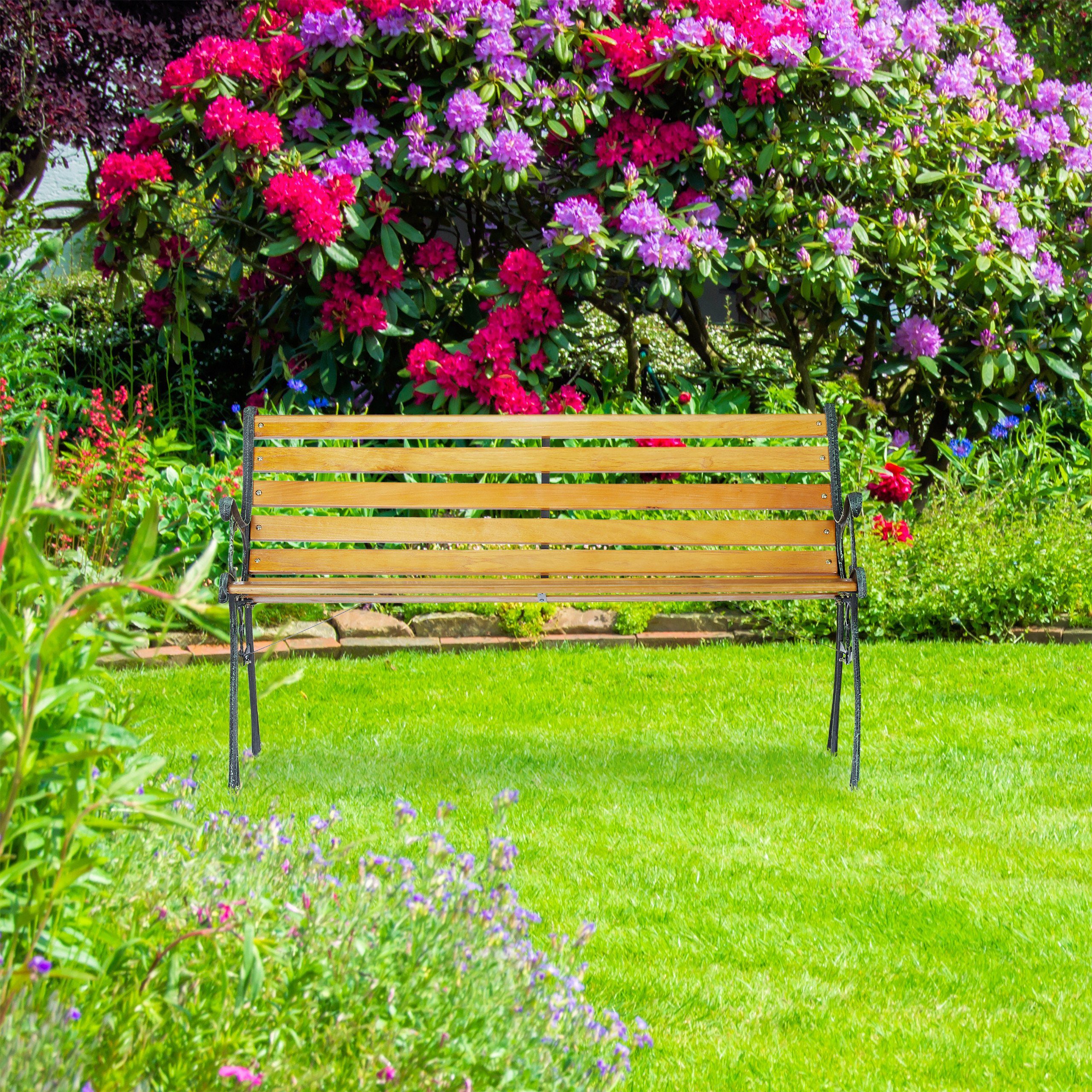 relaxdays Gartenbank mit Gusseisenrahme günstig online kaufen