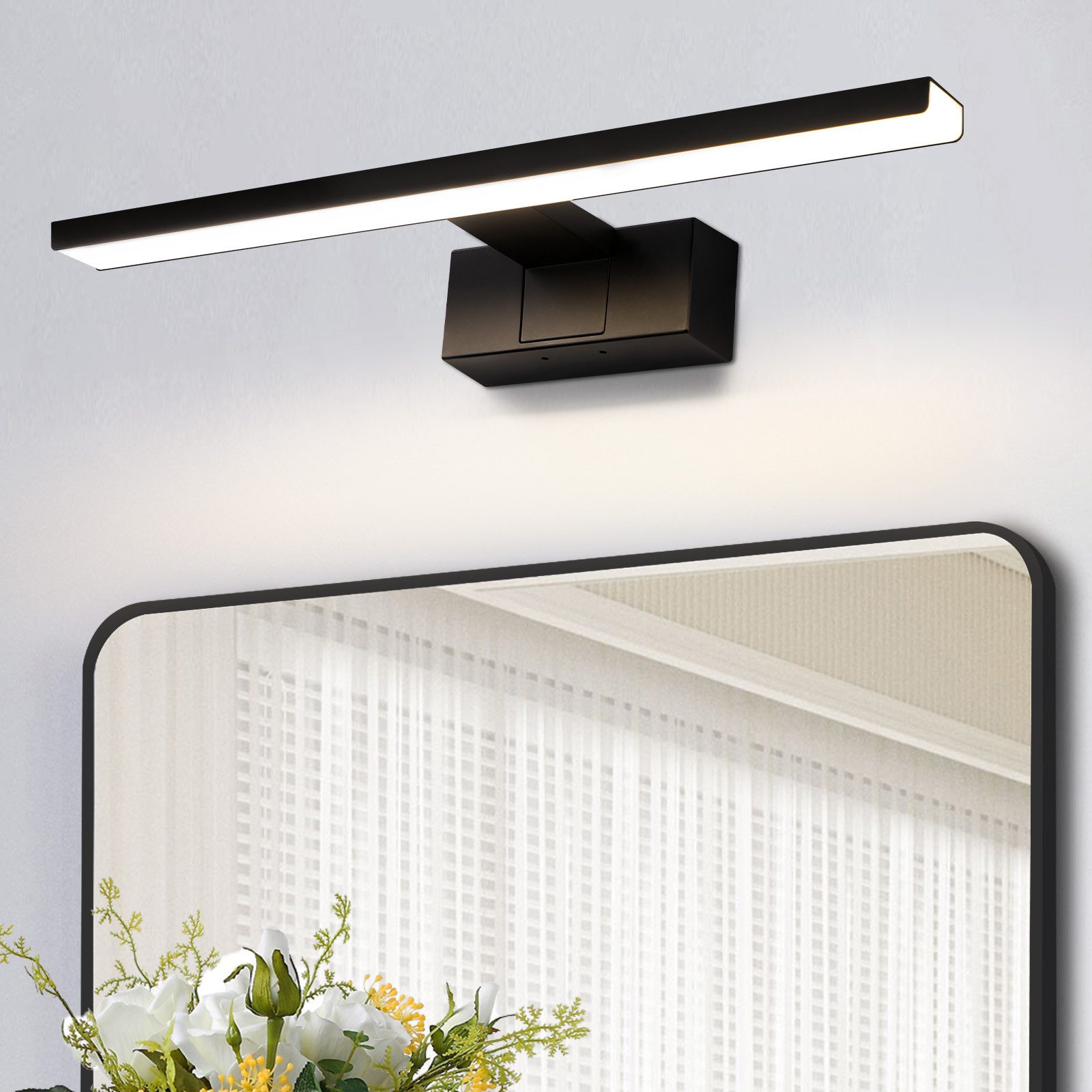 ZMH LED Spiegelleuchte Badezimmer Schwarz 30/40/60CM günstig online kaufen