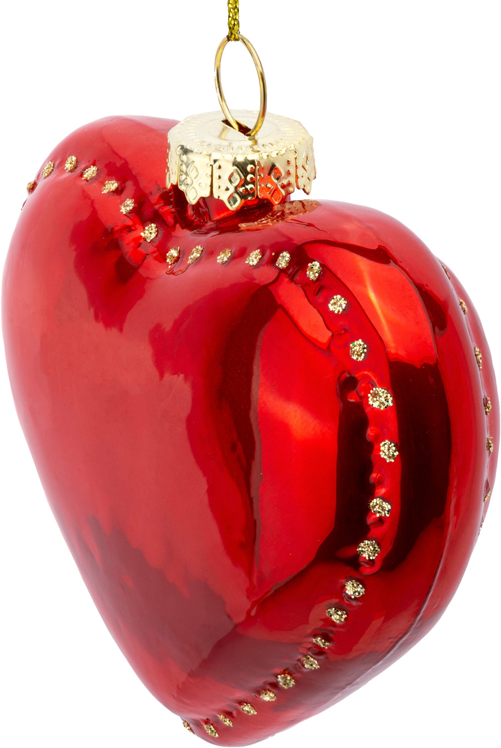 SIKORA Christbaumschmuck I-Love-You Herz besondere Weihnachtskugel Glas Anhänger – BS581, Christbaumschmuck Deko - traditionell, witzig & außergewöhnlich