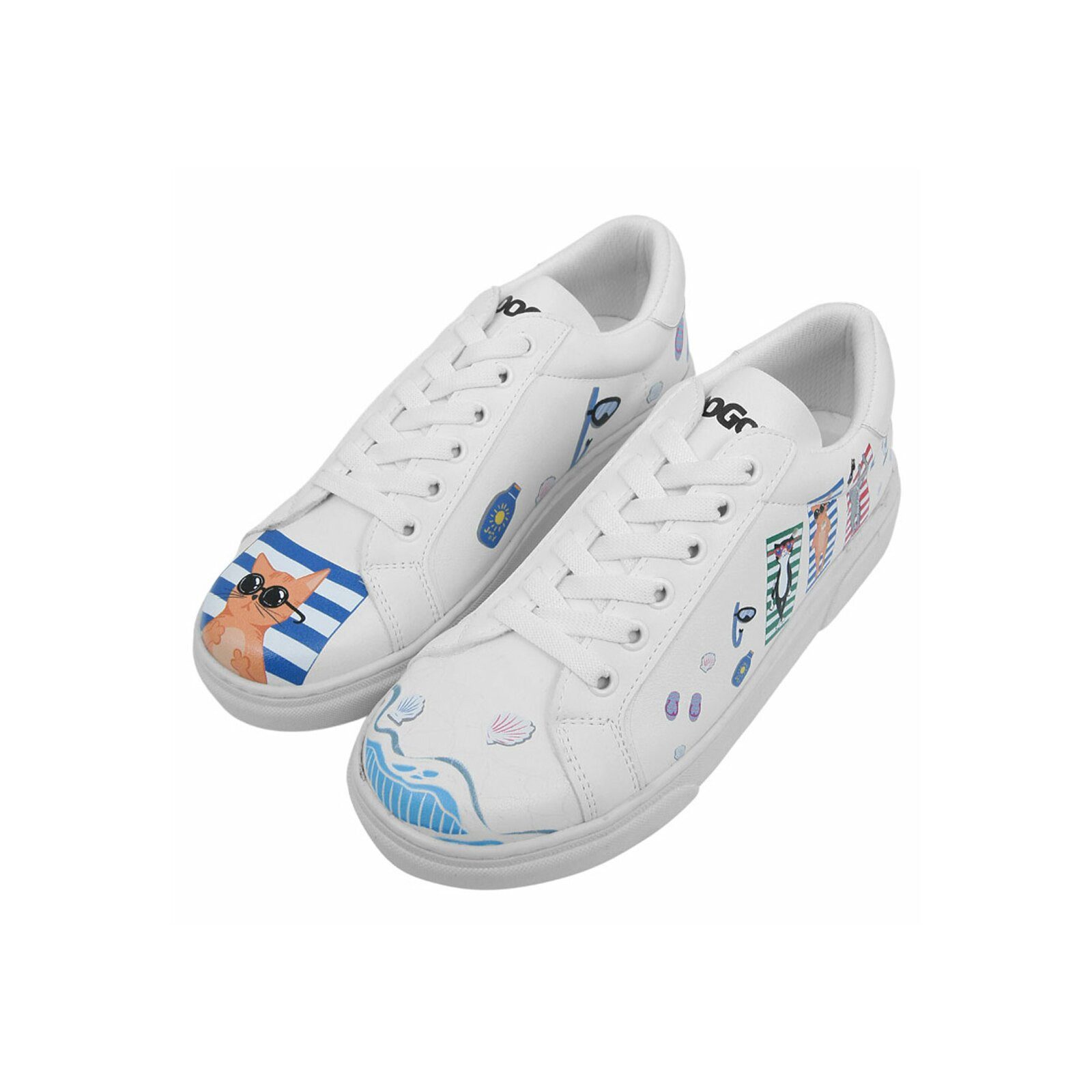 DOGO Ace Low-Top Sneaker Cats On The Beach Damen Sneaker Sneaker Handgefert günstig online kaufen