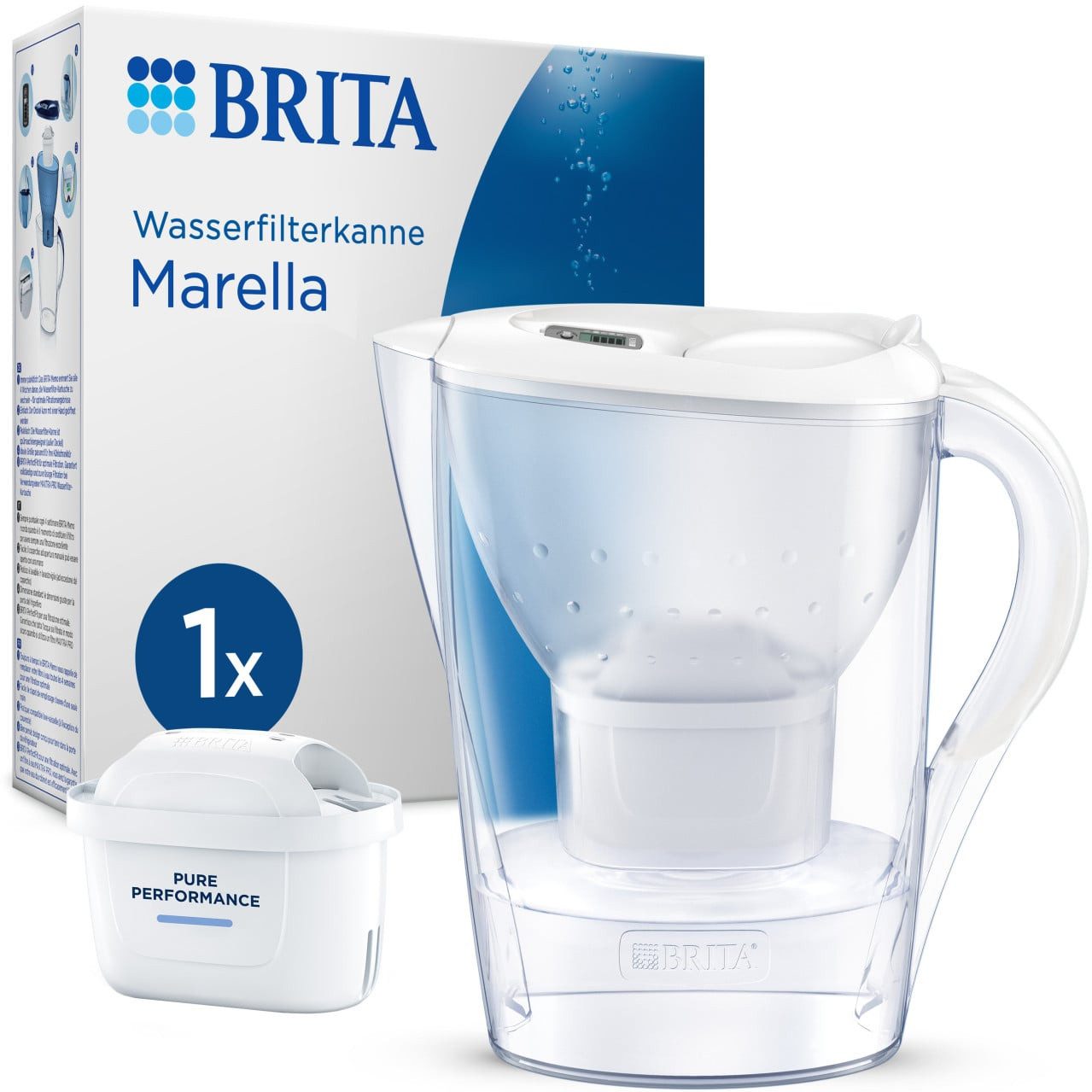 BRITA Wasserfilter Brita Wasserfilter-Kanne Marella weiß 2,4 l