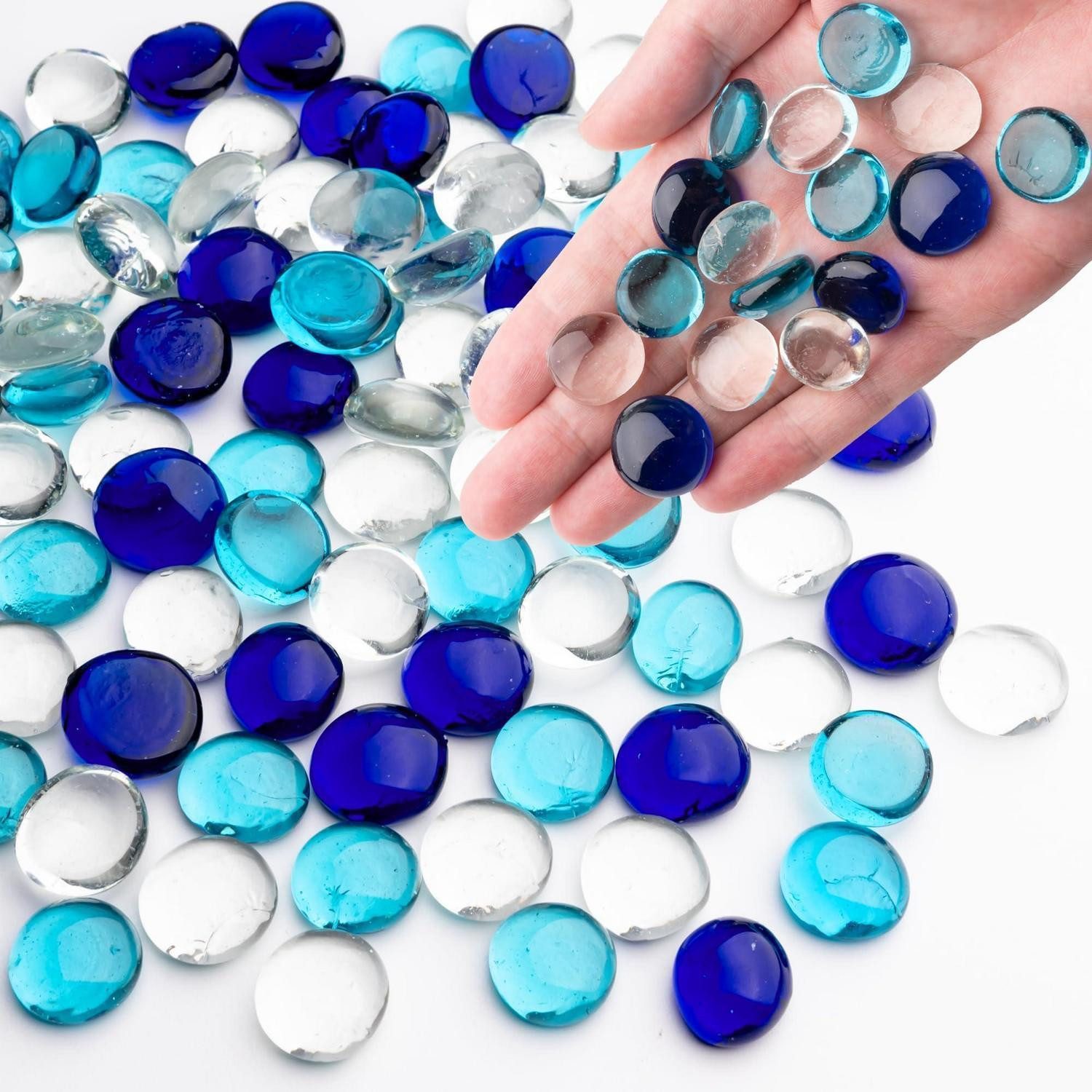 LuxusKollektion Kieselsteine Glassteine blau 13-20mm