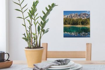 OneMillionCanvasses® Leinwandbild Berg - Wald - Strand, (1 St), Leinwand Bilder für Wohnzimmer Schlafzimmer