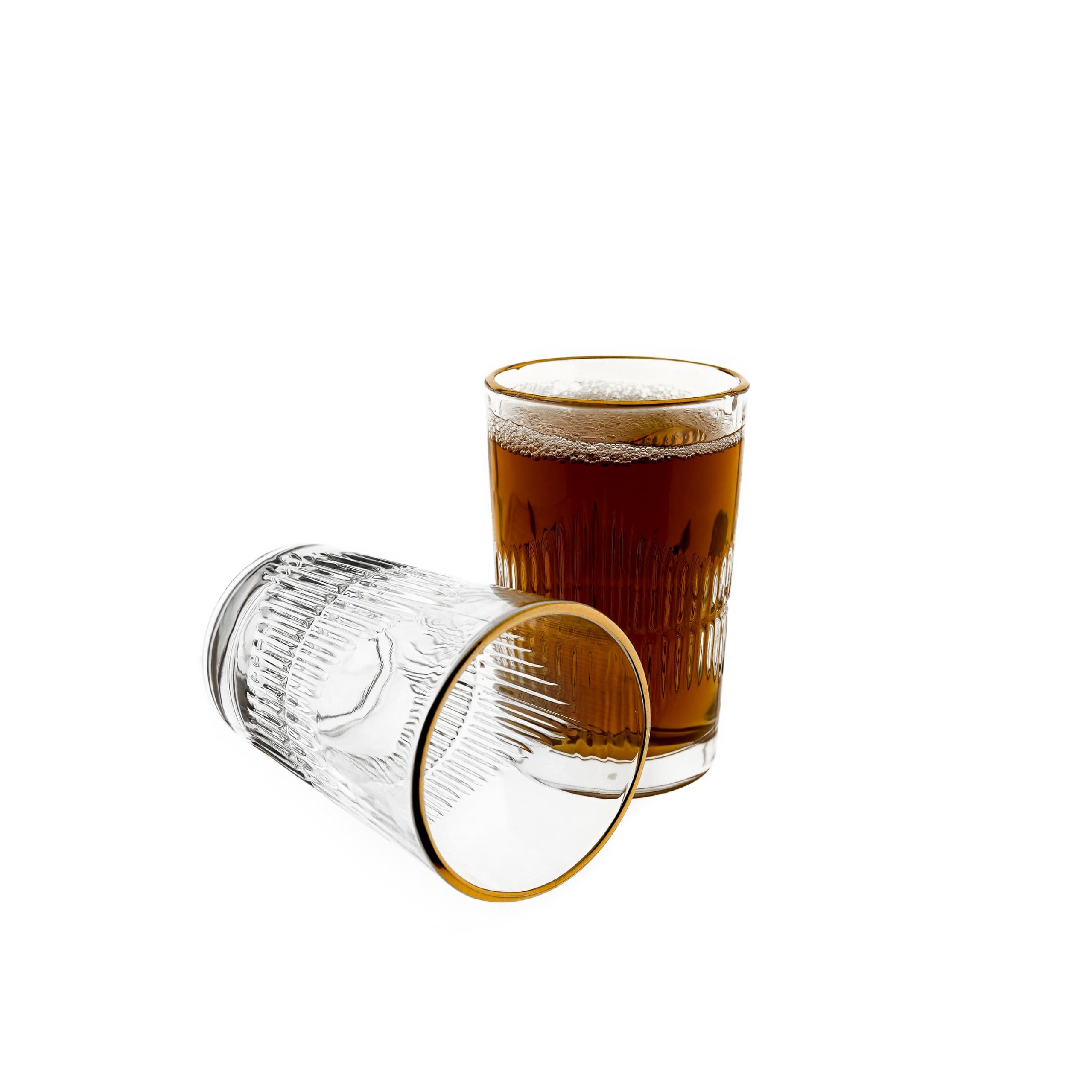 Gläser-Set Gläser-Set mit Riffle-Design- 12 teilig mit Goldumrandung 150 ml