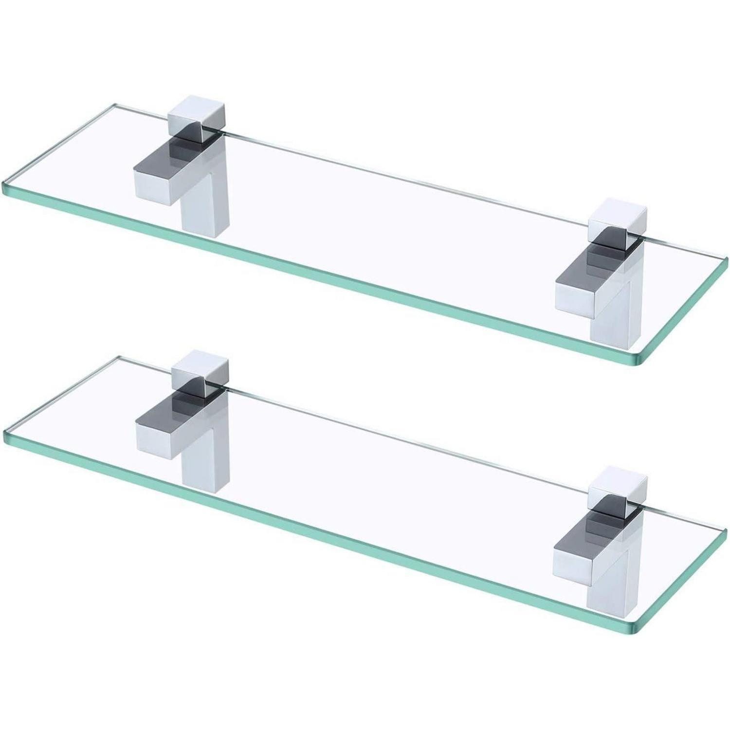 LuxusKollektion Duschregal Duschablage Glasablage Hartglas 8 mm 40 cm 2 Stücke 40 CM Poliert