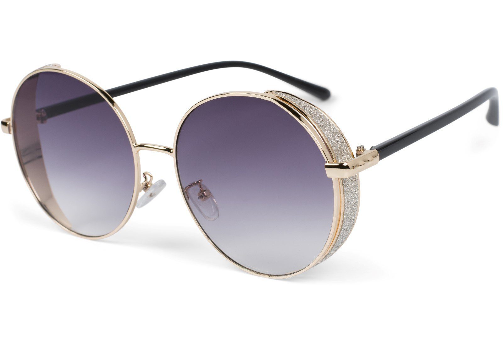 styleBREAKER Sonnenbrille Runde Sonnenbrille mit Glitzer Side Shield (1-St) günstig online kaufen
