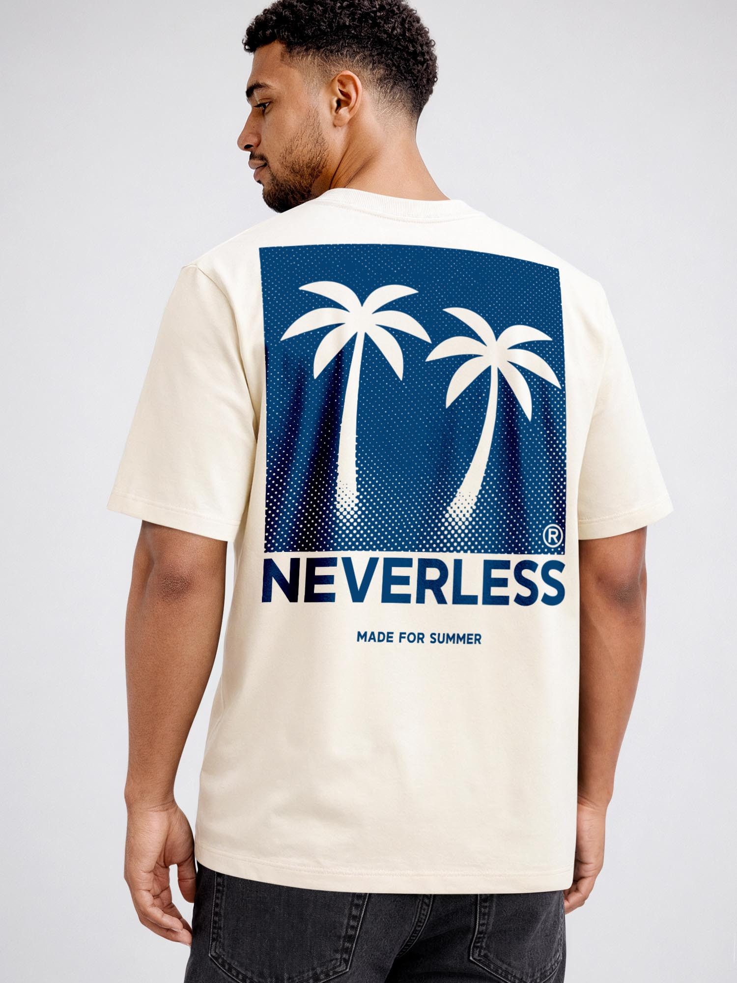 Neverless Oversize-Shirt Herren T-Shirt - Palmen - Oversized Relaxed Fit Sommer Fashion mit Print