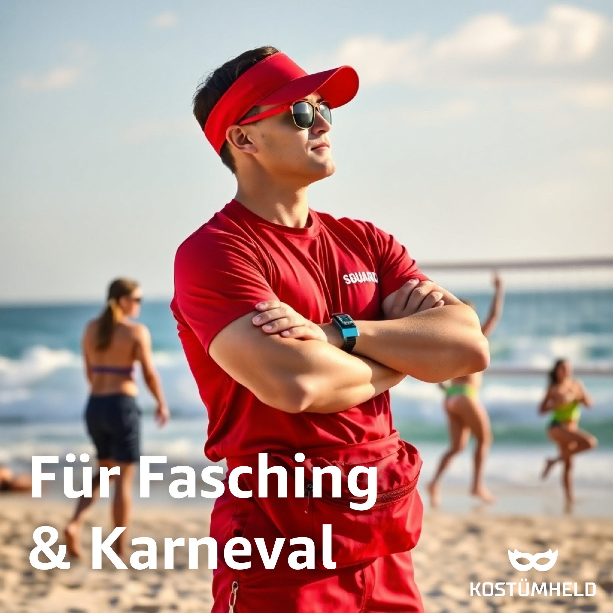 Kostümheld® Kostüm 5 in 1 Lifeguard Set Baywatch Kostüm Bademeister für Damen und Herren, unisex