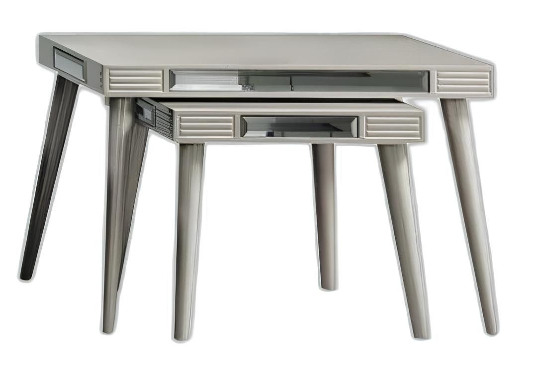 Xlmoebel Beistelltisch Set von Прикроватные тумбочкиn 2tlg Kaffeetische Wohnzimmertische Silber (2-St., 2x Прикроватные тумбочки), Hergestellt in Europa