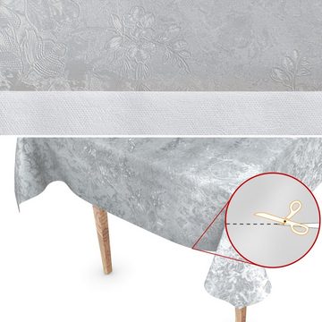 ANRO Tischdecke Tischdecke Wachstuch Einfarbig Grau Robust Wasserabweisend Breite 140, Glatt