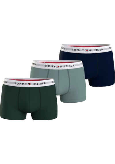 Tommy Hilfiger Underwear Trunk 3P TRUNK (Packung, 3-St., 3er-Pack) farbig mit weißem Logo-Elastikbund, Signature Kollektion