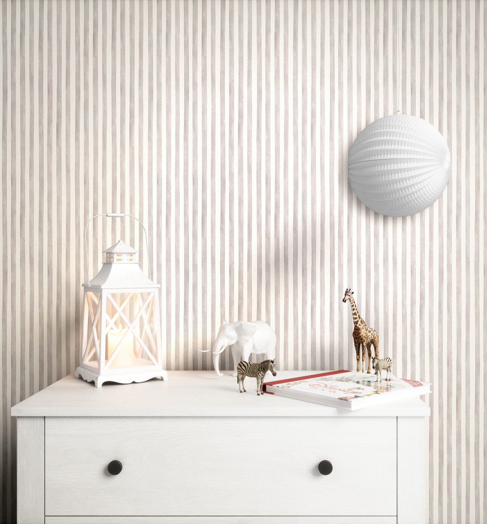 Newroom Vliestapete Stripes Grey Tapete Kindertapete Streifen,Linien,Wasser günstig online kaufen