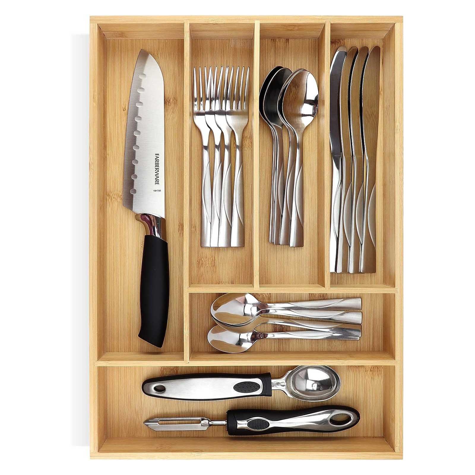 Pristine Bamboo Besteckkasten Universal Schubladeneinsatz Besteck Küche Bür günstig online kaufen