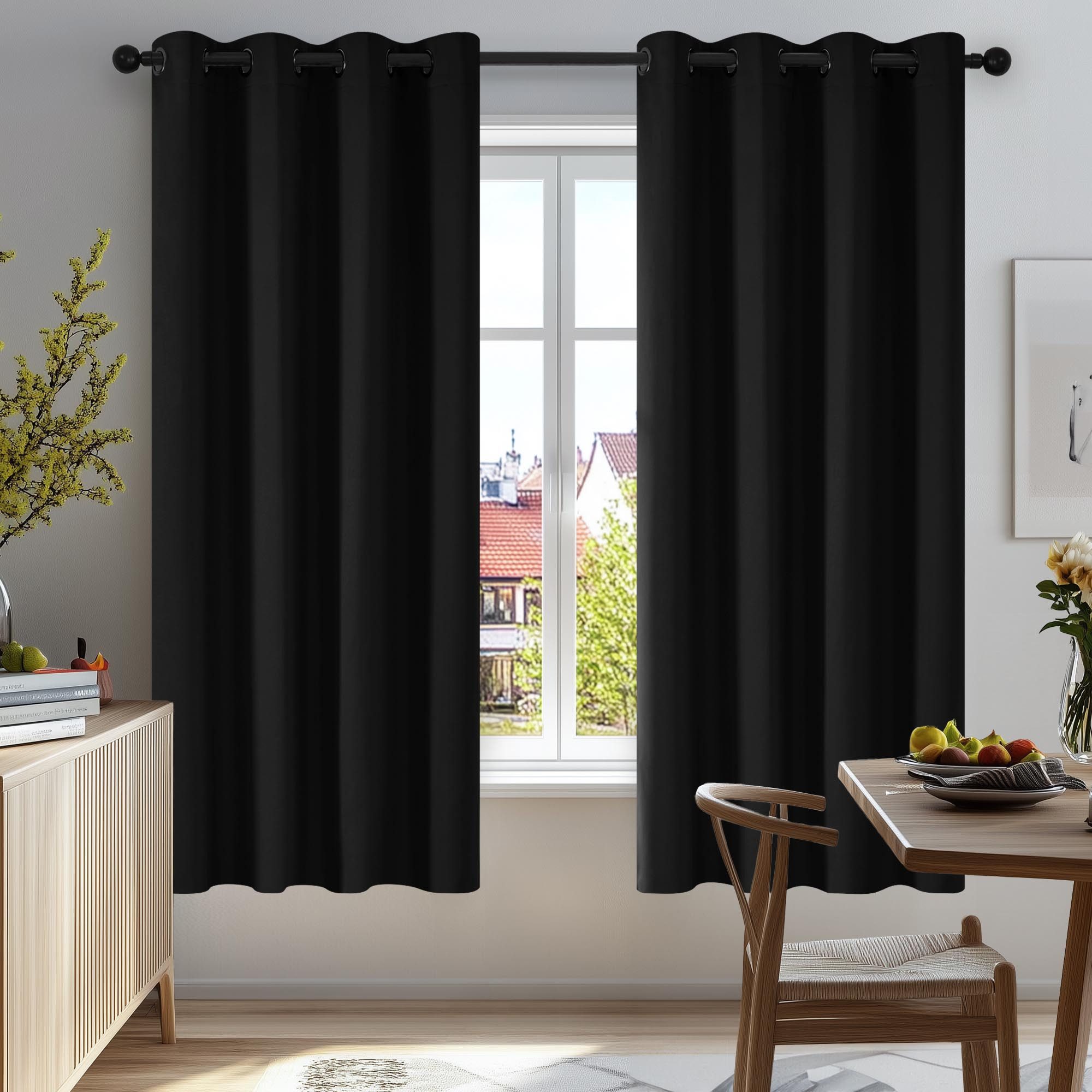Deconovo Verdunkelungsvorhang Gardinen mit Ösen Blickdichte Vorhang Kälteschutz Schlafzimmer 2er Set, Blackout Curtain einfarbig Thermo Vorhang Verdunkelung Wärmeisolierend