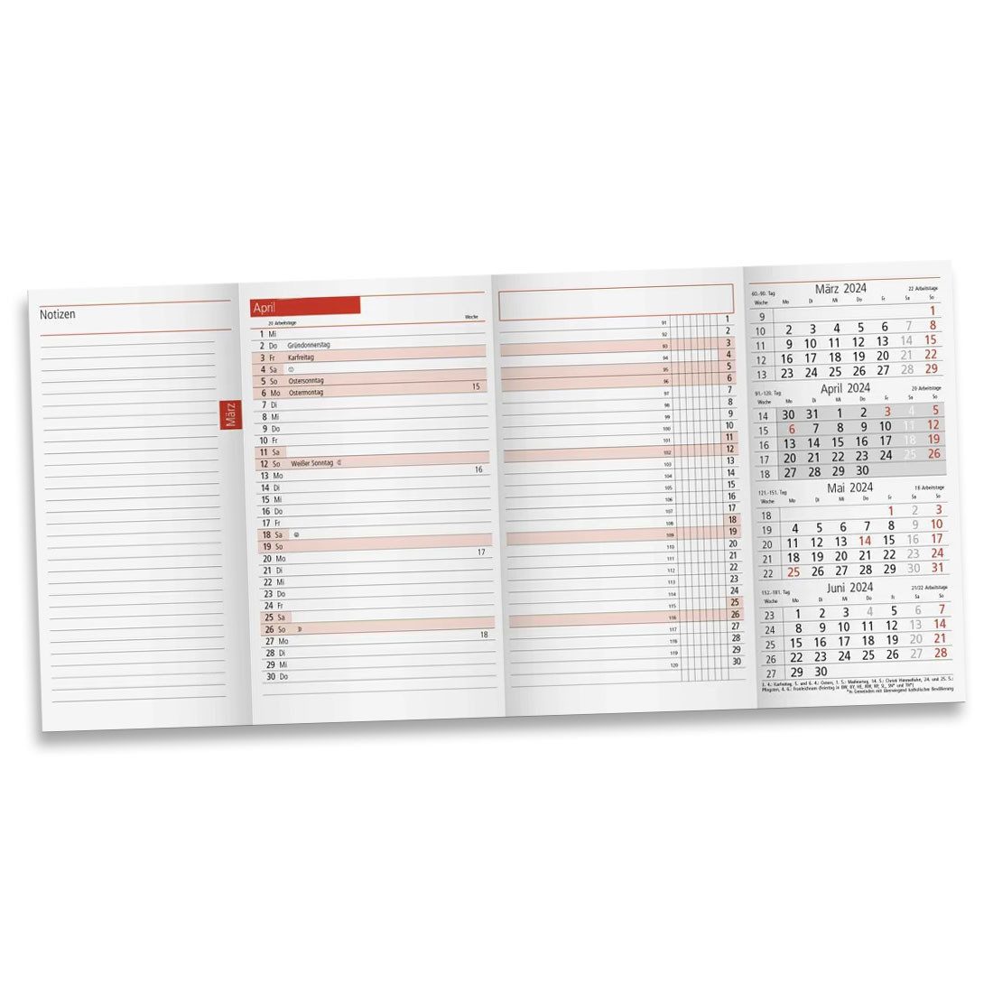 RIDO Terminkalender RIDO Nachfüllung TM12 Monatskalender 2025 1 Monat/2 Seiten ausklappbar