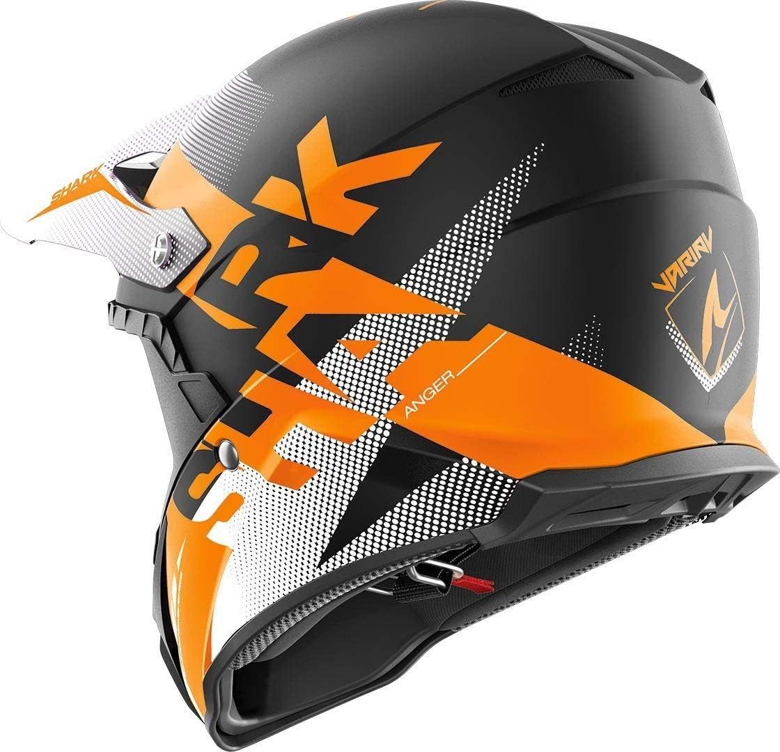 SHARK HELMETS Motorradhelm Shark Crosshelm Varial Anger KOW, Schwarz Anthrazit Orange, Größe M