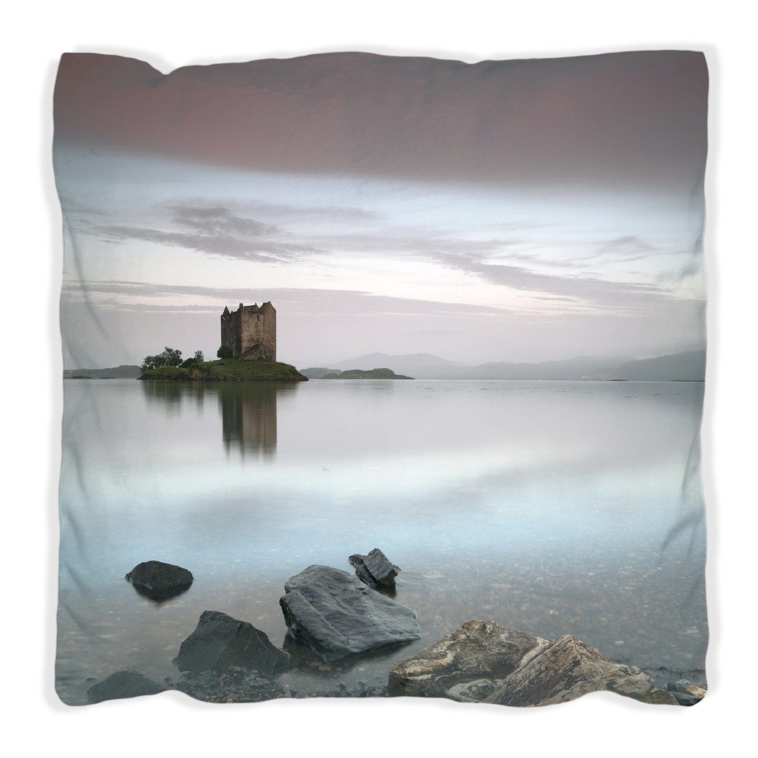 Wallario Dekokissen Schloss in Schottland, handgenäht