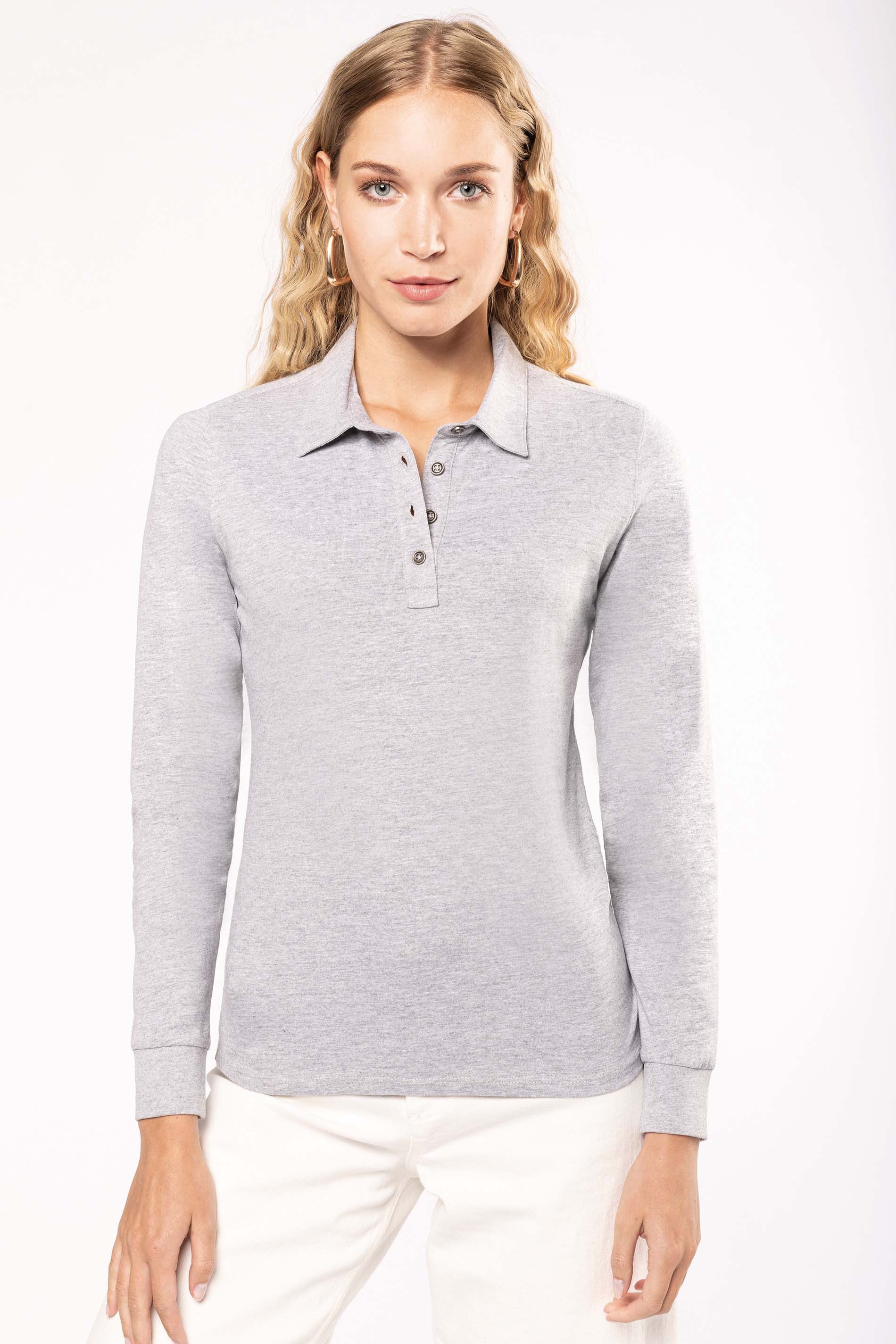 T-Shirt & Langarmshirt Langarm-Polohemd für Damen aus Jersey