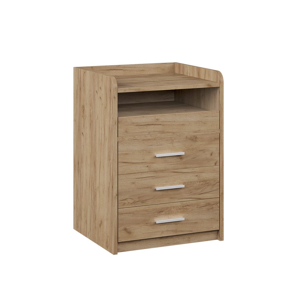 Vicco Nachtschrank Edis, Goldkraft Eiche, 45 x 64 cm mit 3 Schubladen (1-St günstig online kaufen