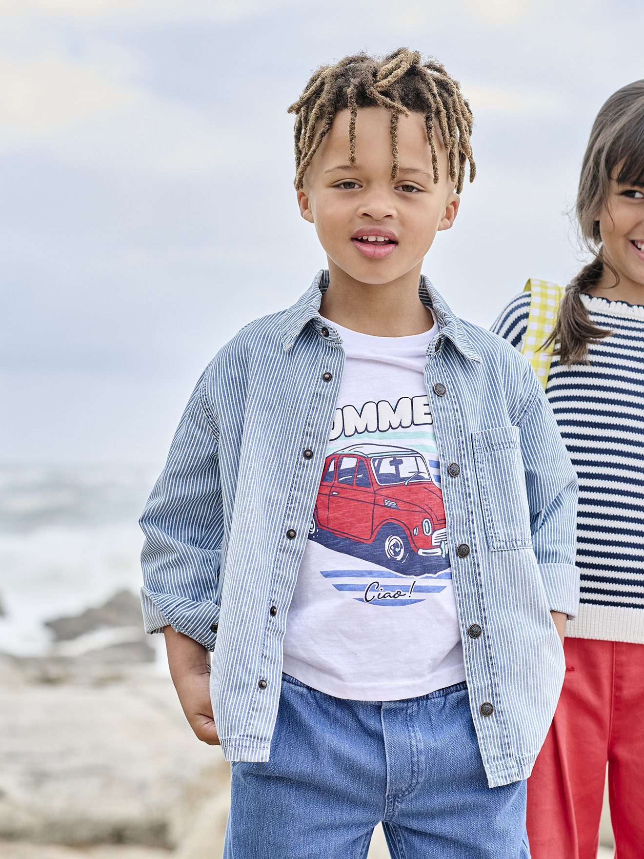 vertbaudet Kurzarmshirt Kinder T-Shirt mit Reliefprint