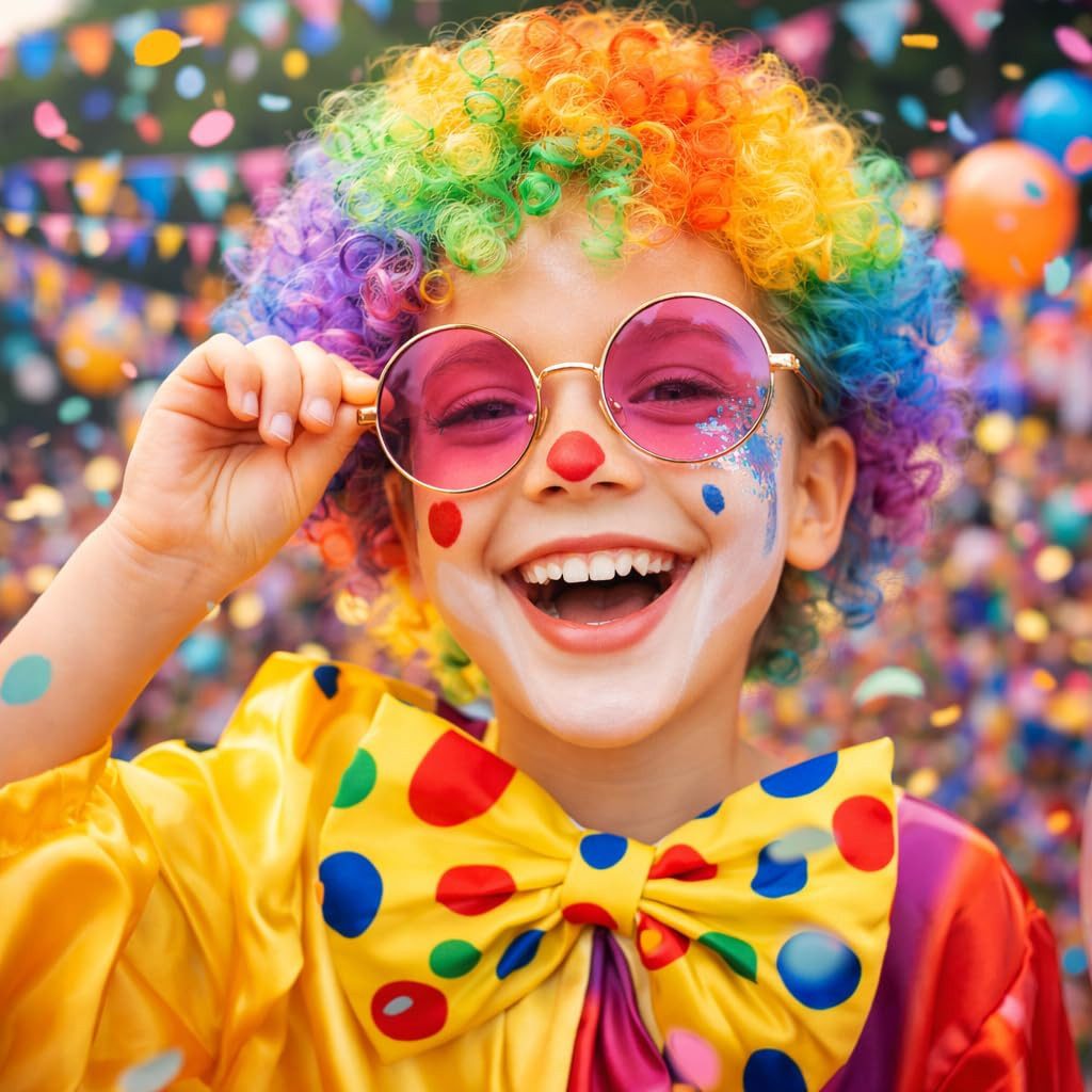 Costumed Kostüm Hippie Brille – runde rosa Sonnenbrille für Fasching & Karneval